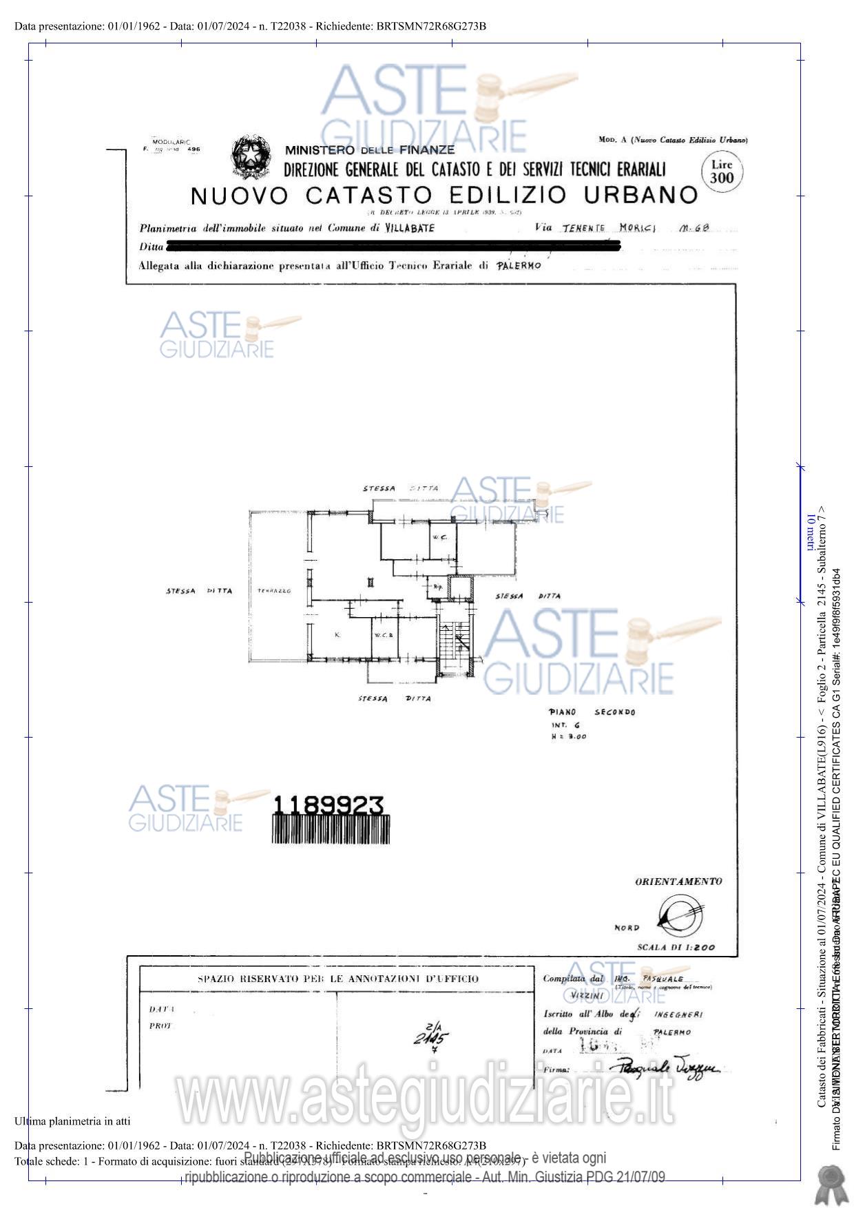 Planimetria del bene