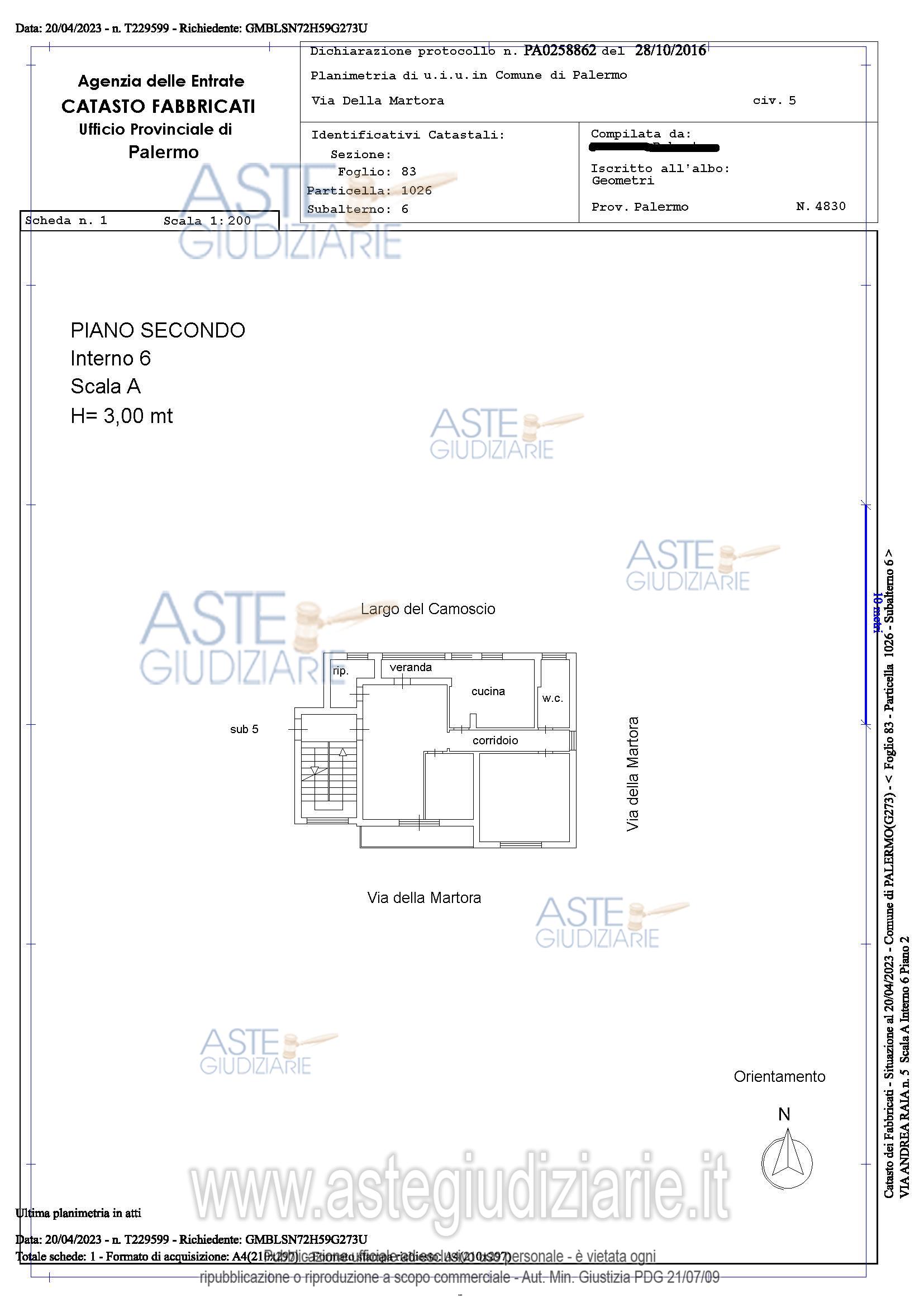 Planimetria del bene