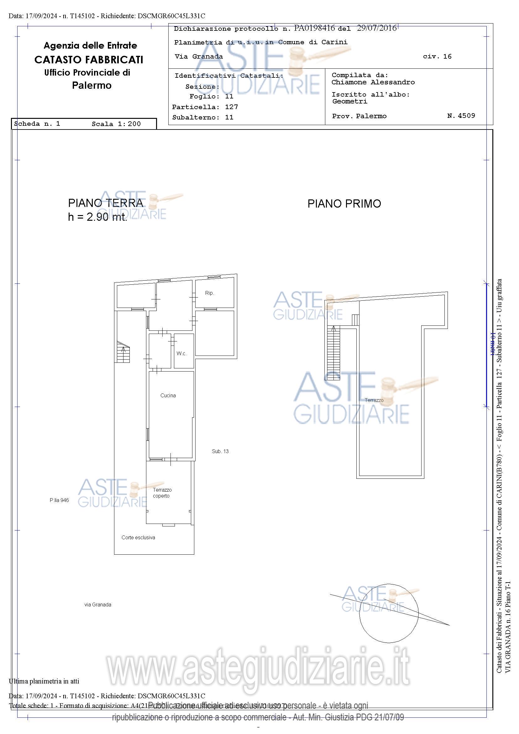 Planimetria del bene