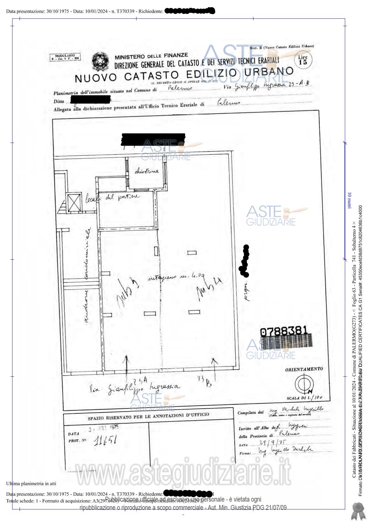 Planimetria del bene