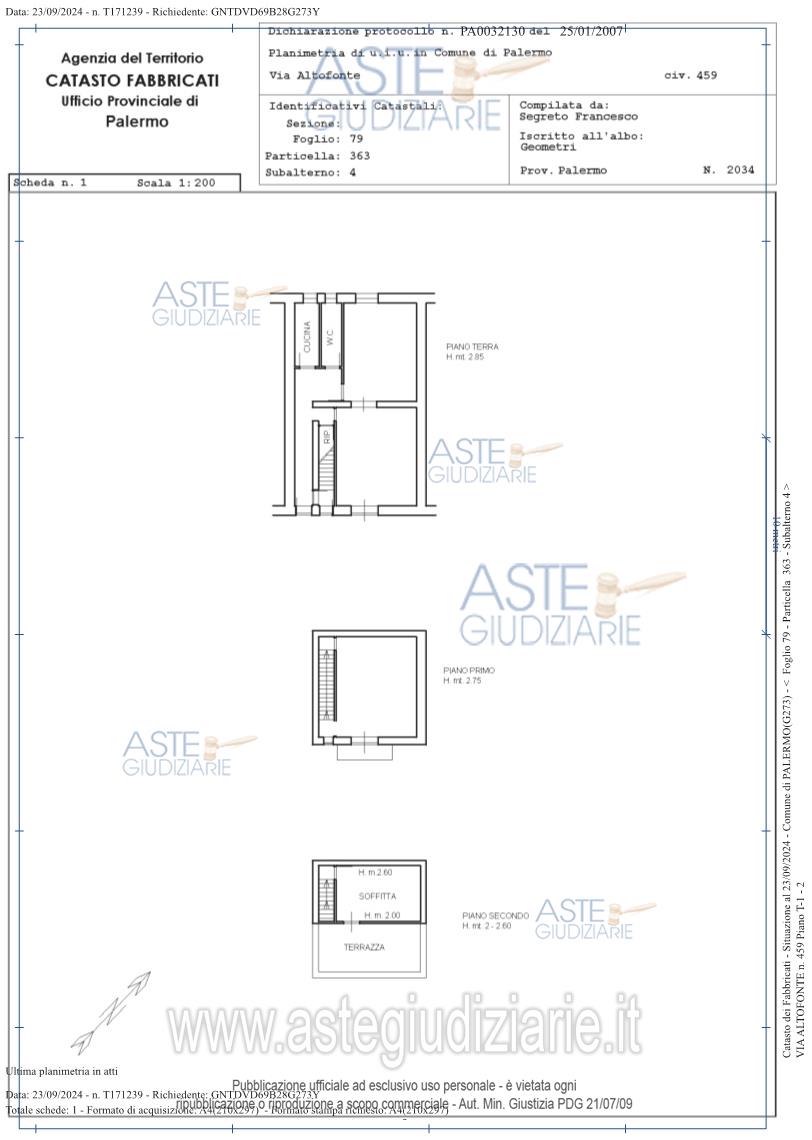 Planimetria del bene