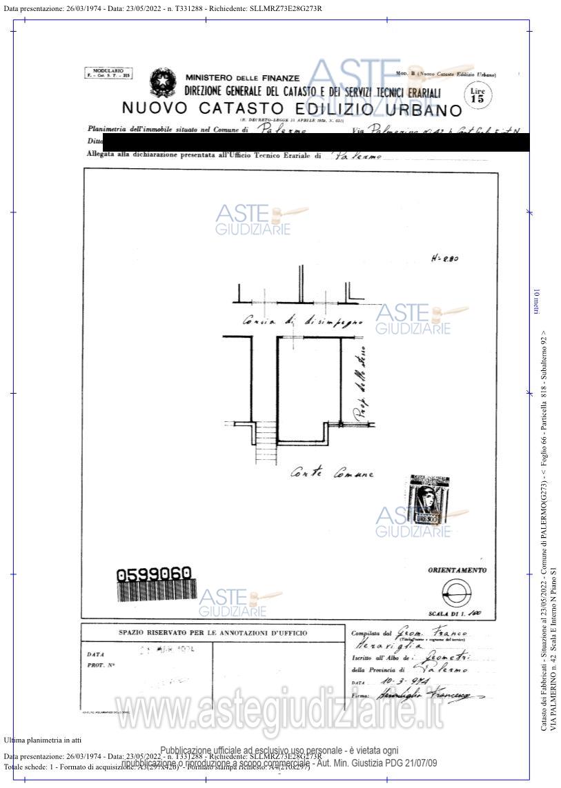 Planimetria del bene