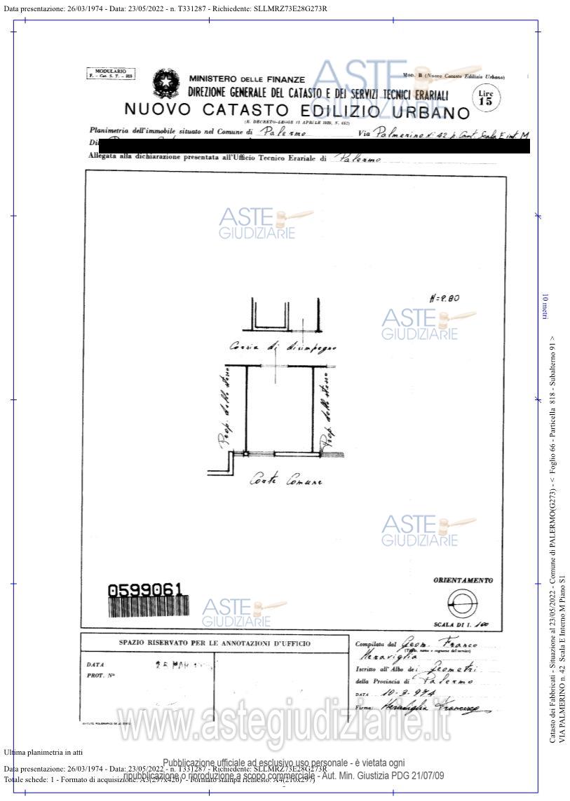 Planimetria del bene