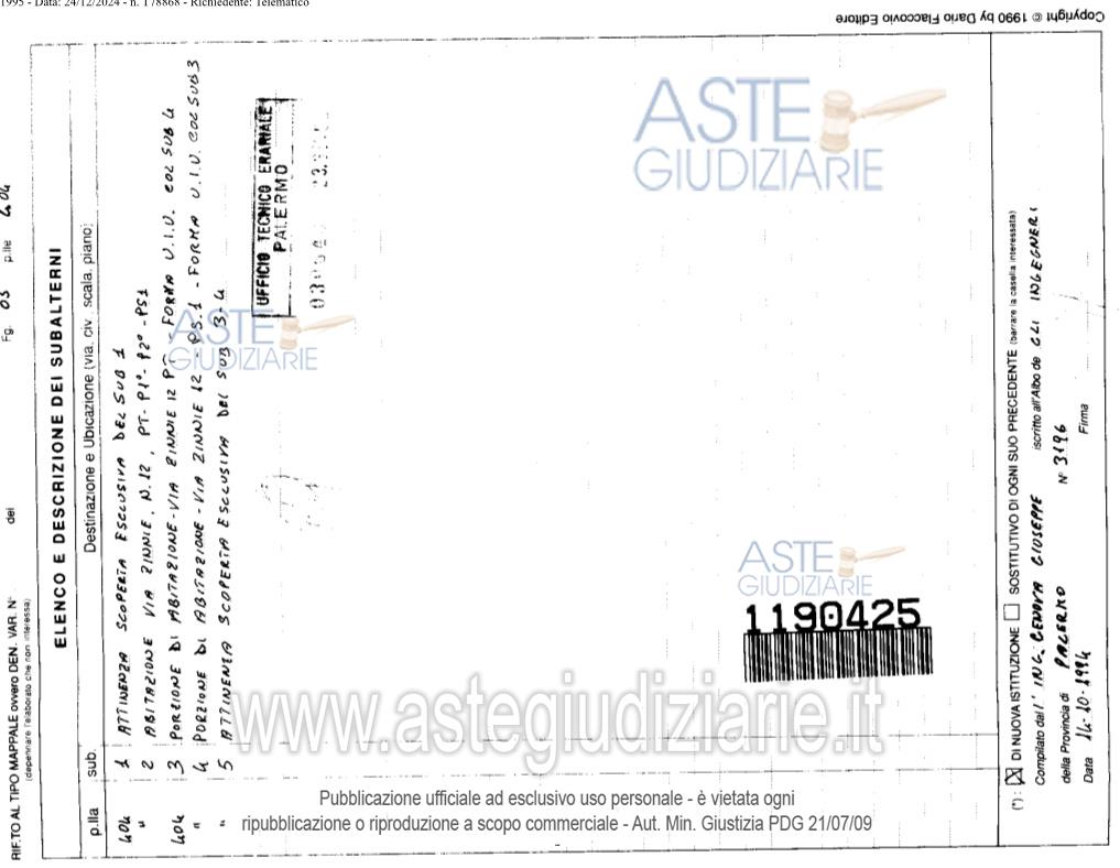 Planimetria del bene