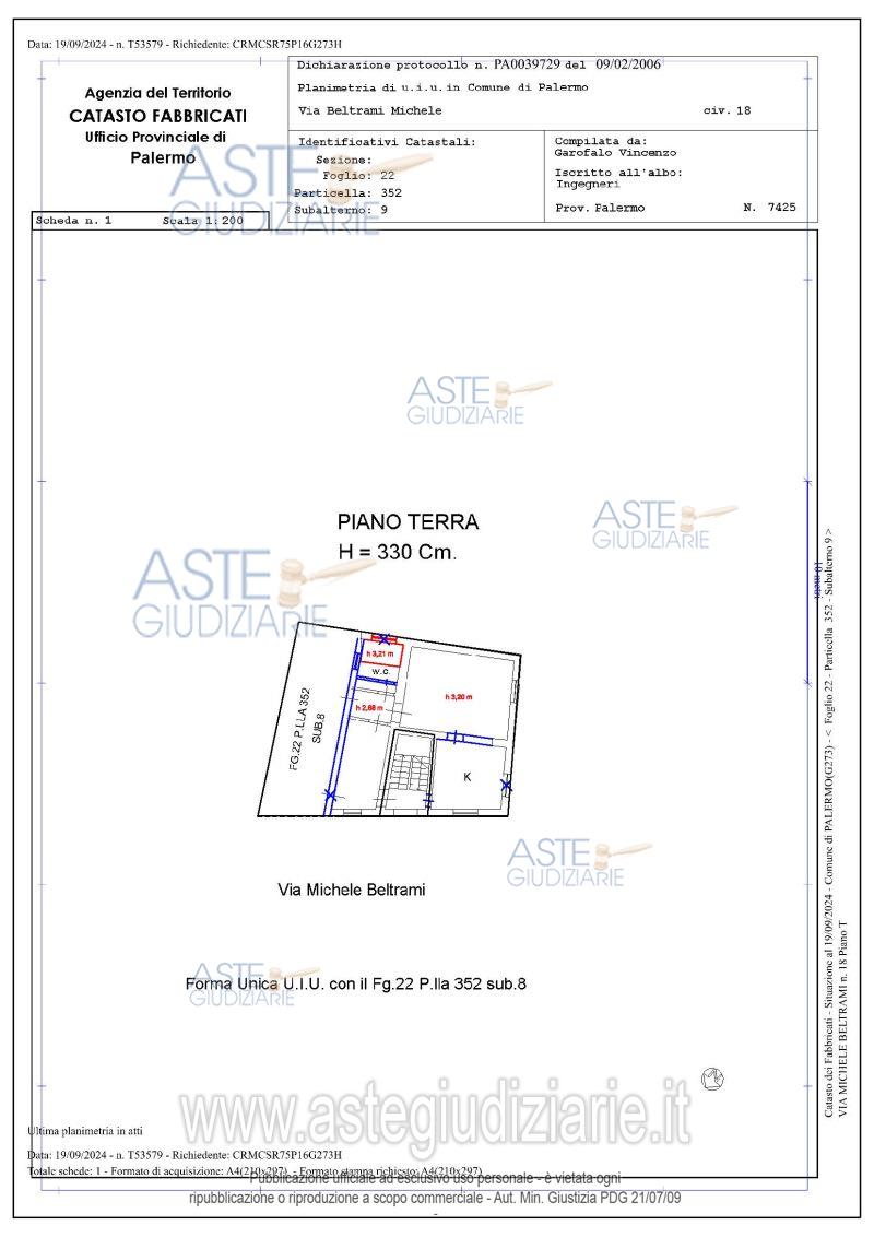 Planimetria del bene