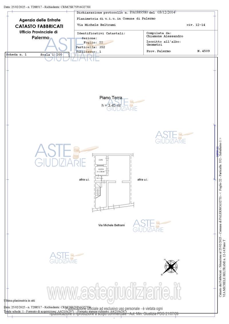 Planimetria del bene