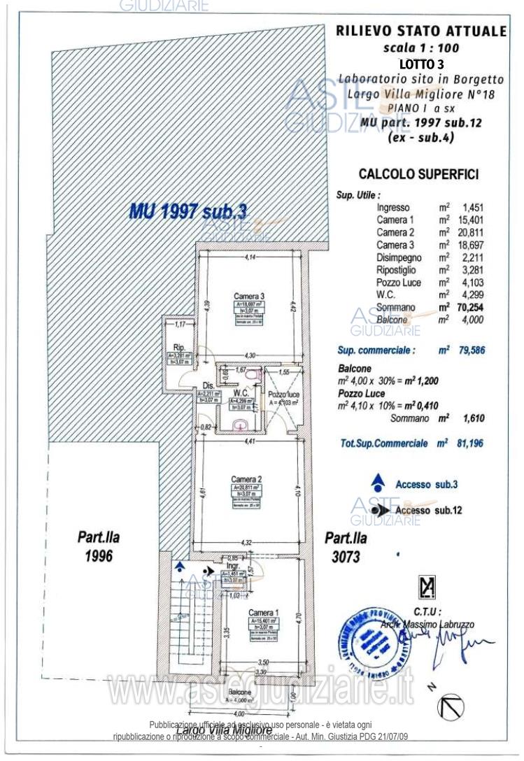 Planimetria del bene