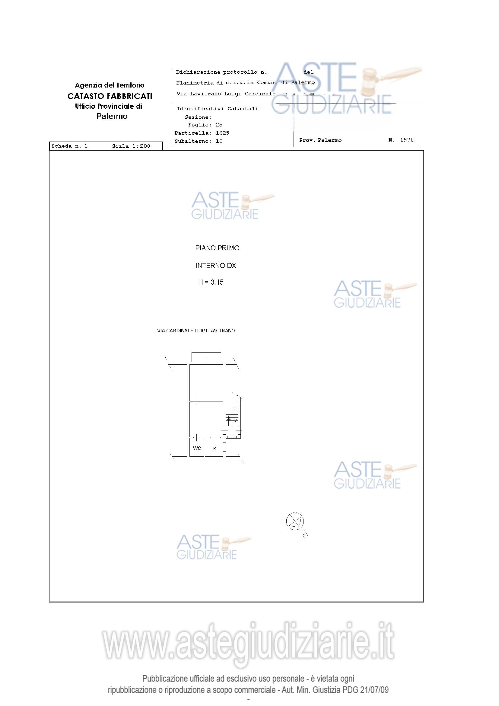 Planimetria del bene