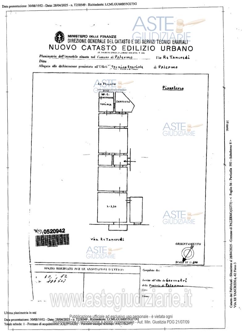 Planimetria del bene