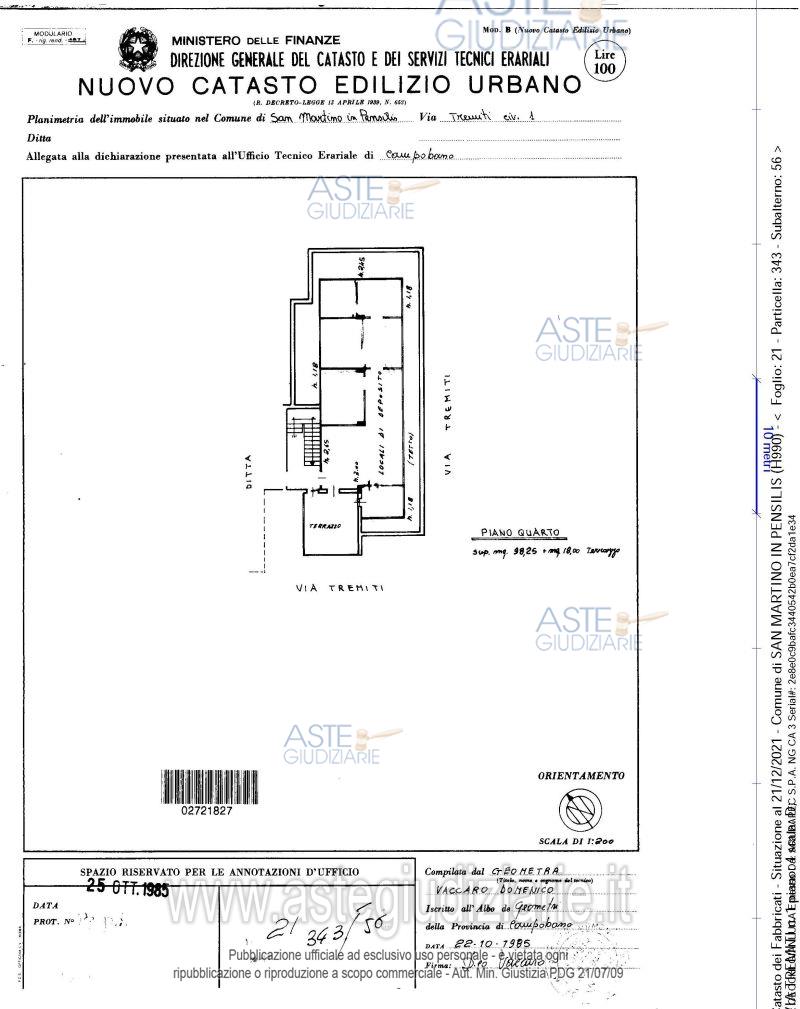 Planimetria del bene