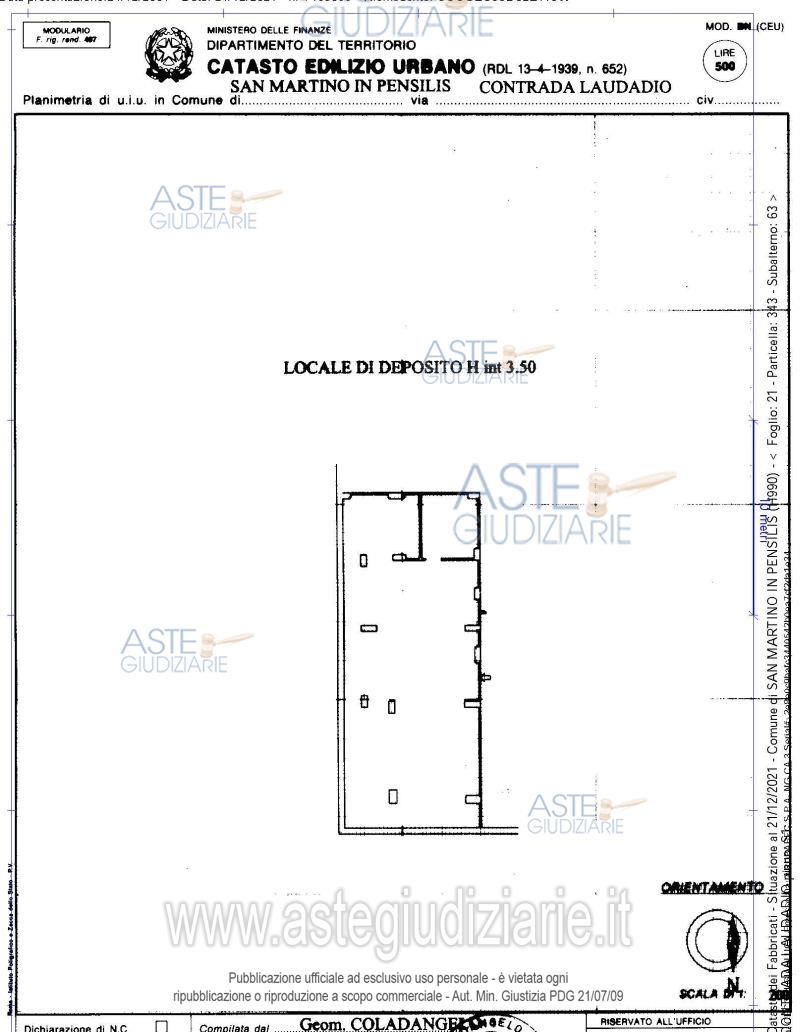 Planimetria del bene