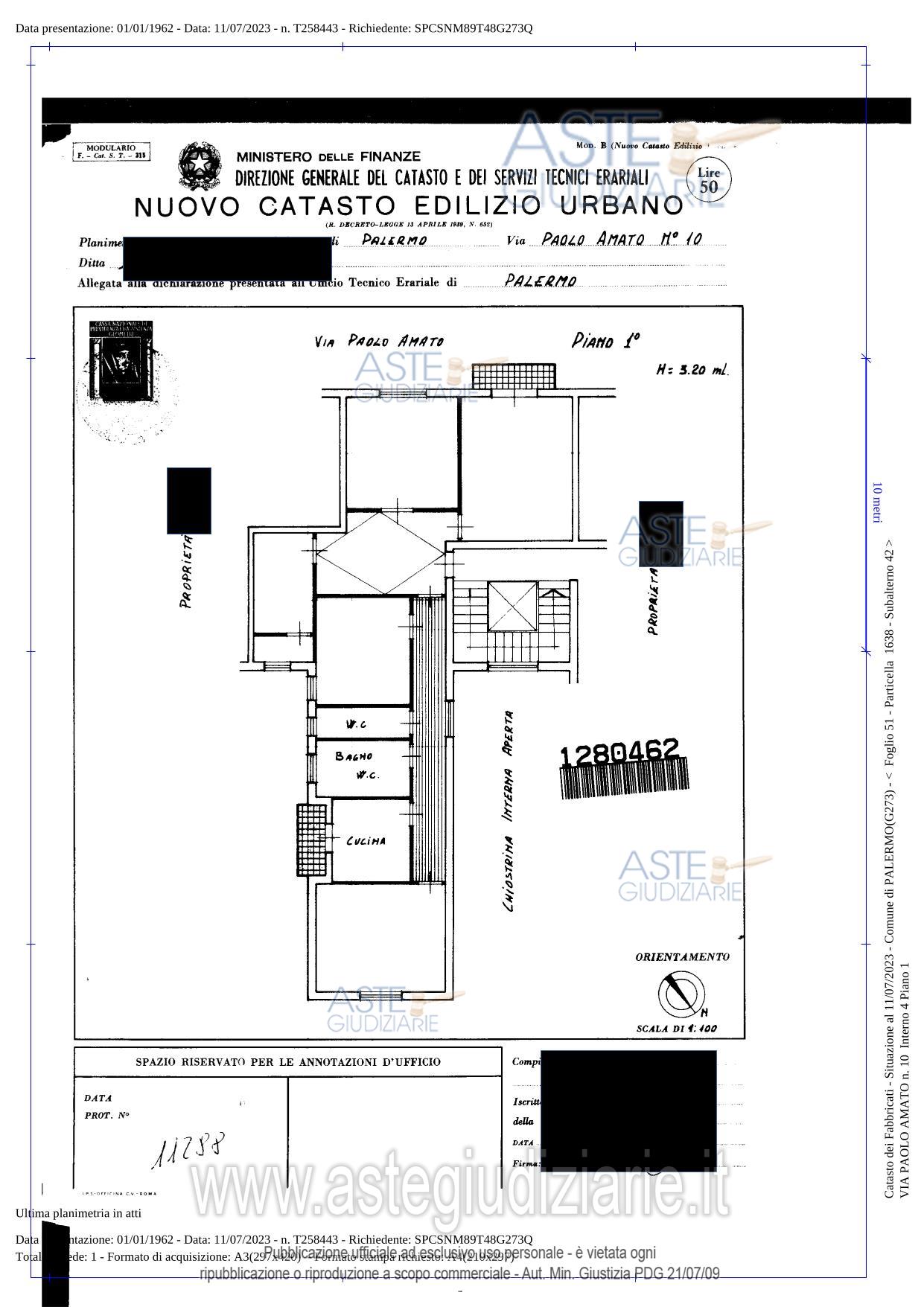 Planimetria del bene