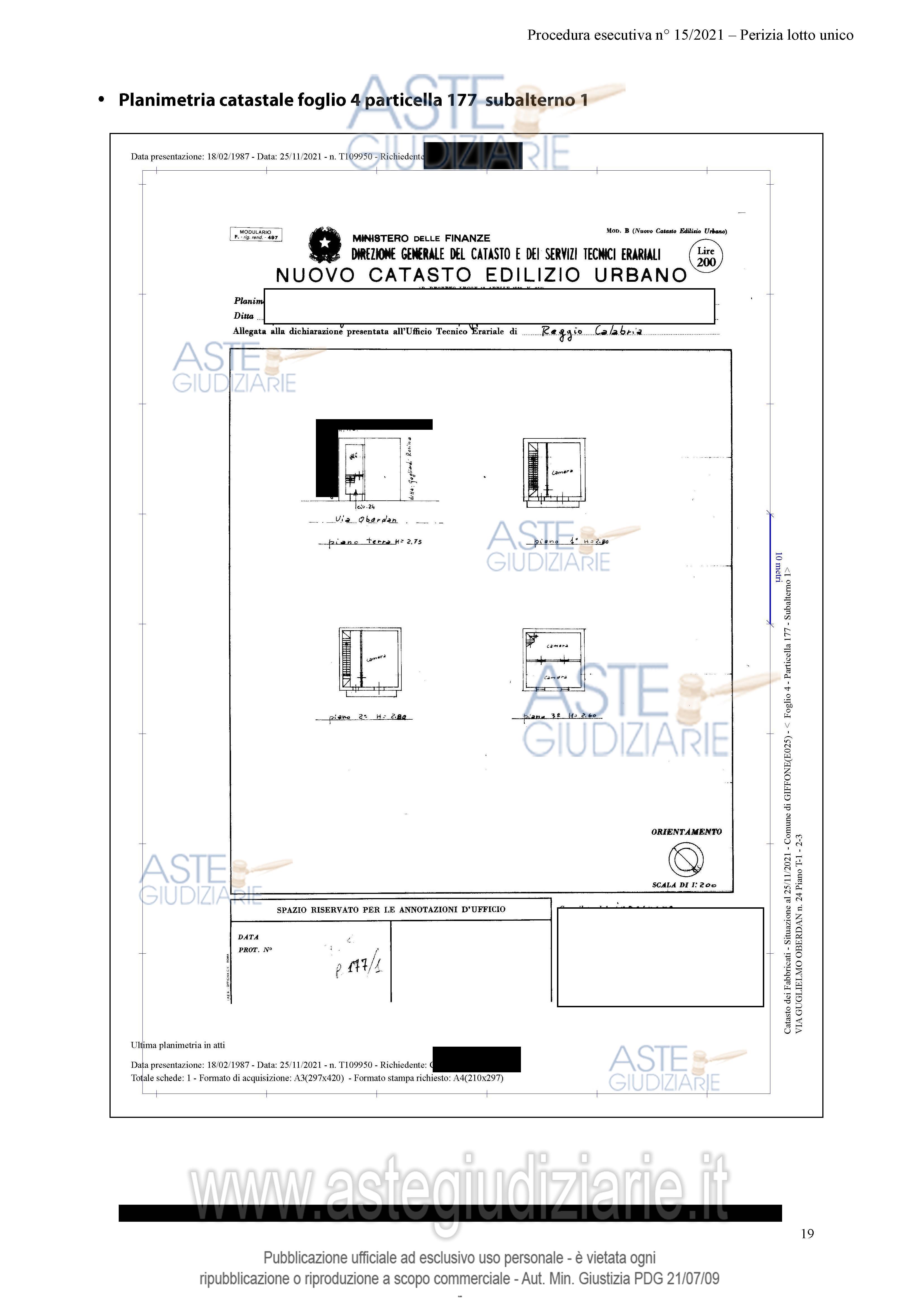 Planimetria del bene