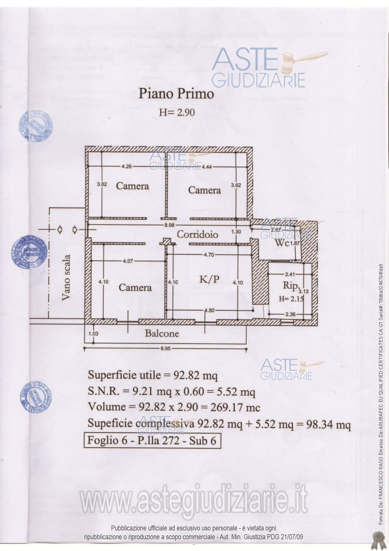 Planimetria del bene