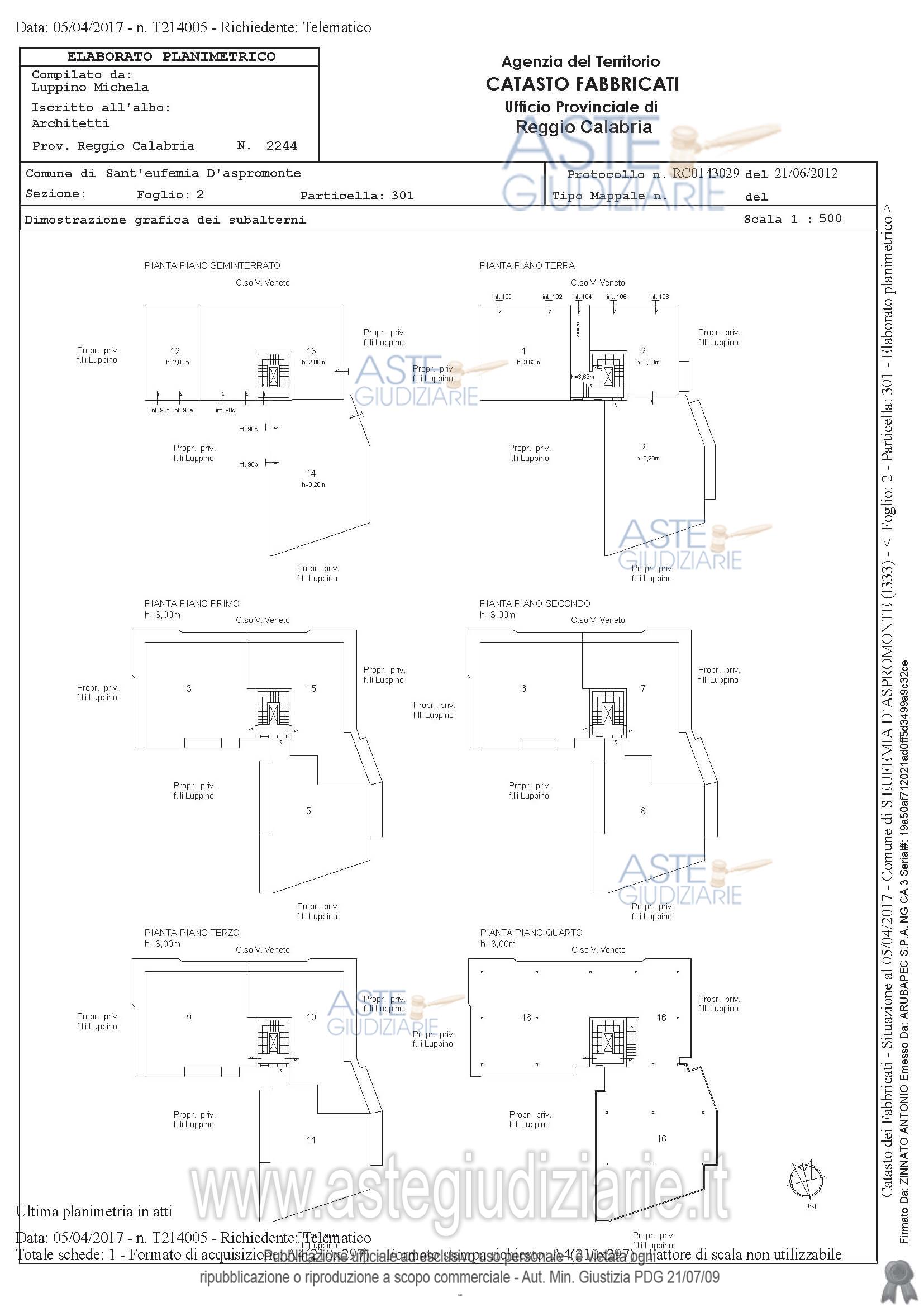 Planimetria del bene