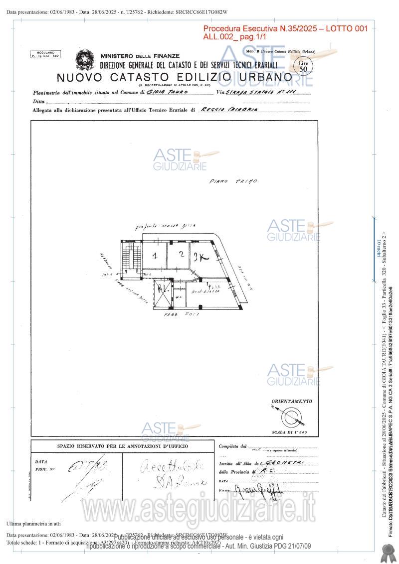 Planimetria del bene
