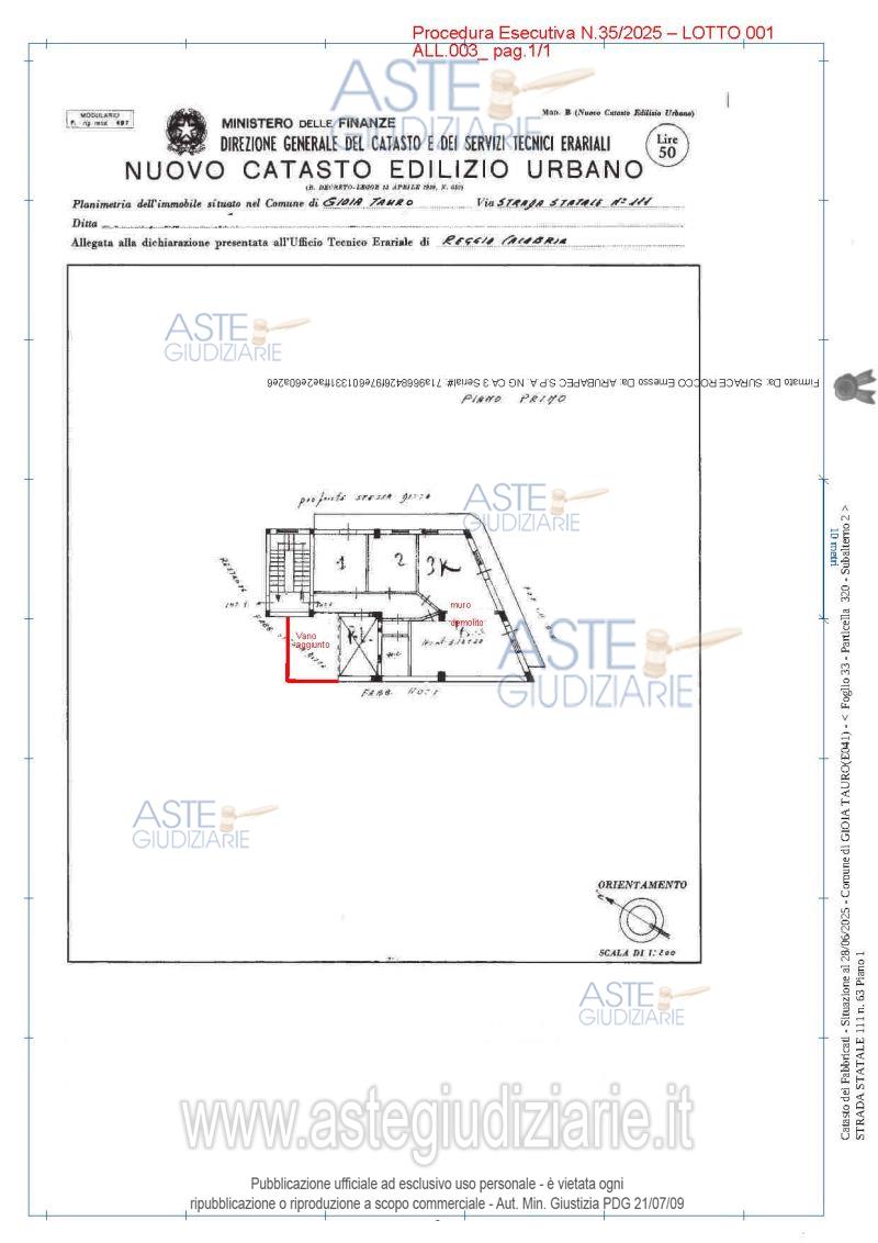 Planimetria del bene