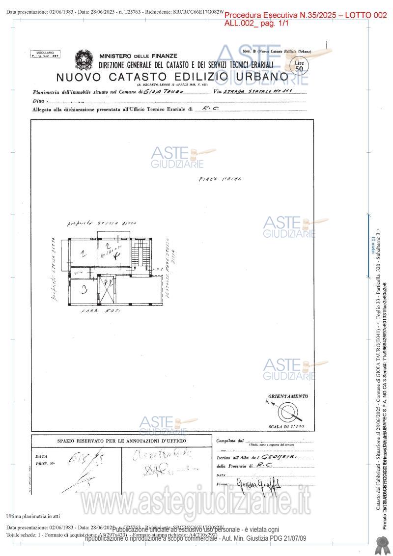Planimetria del bene