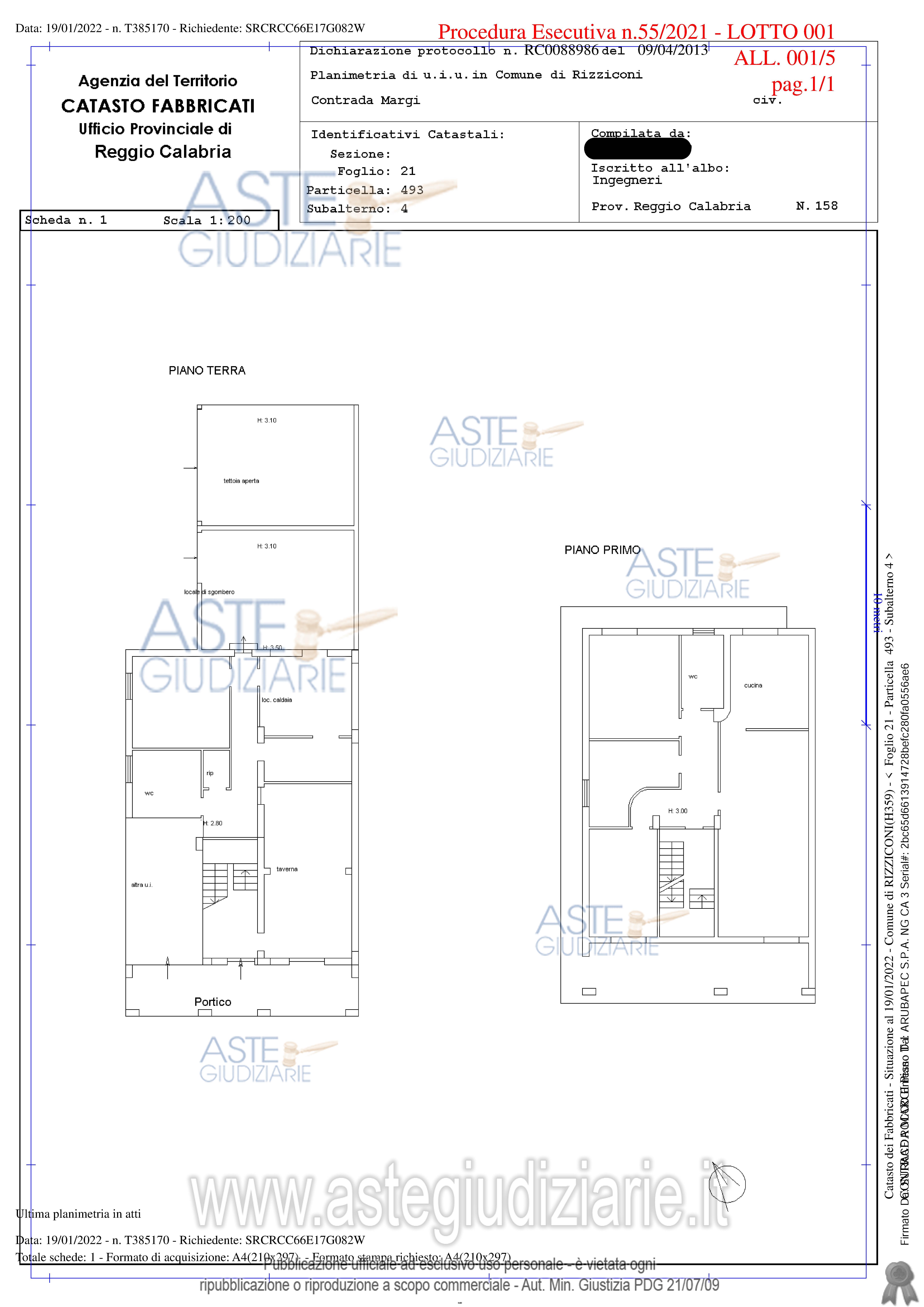 Planimetria del bene