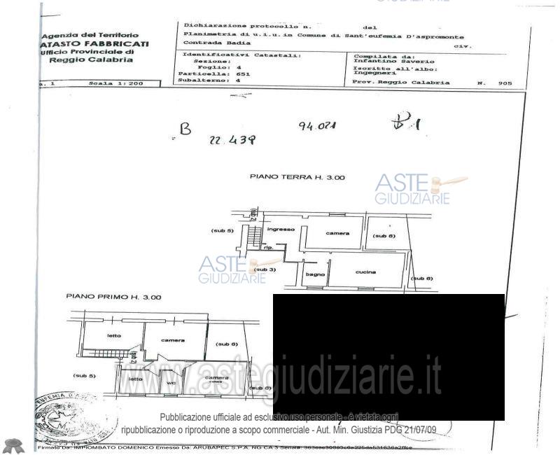 Planimetria del bene