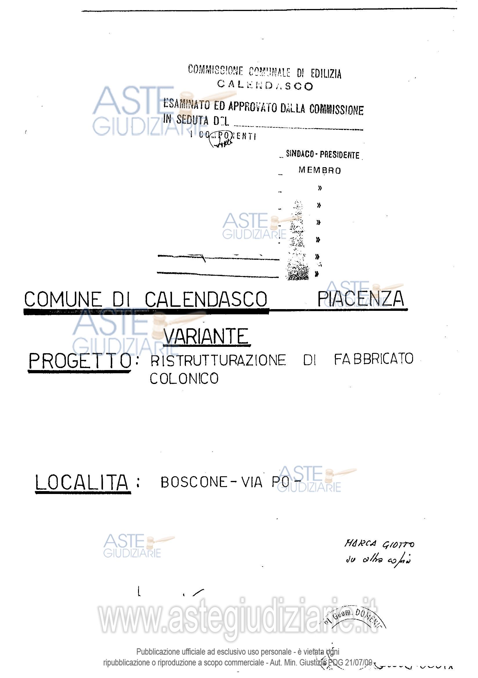 Planimetria del bene