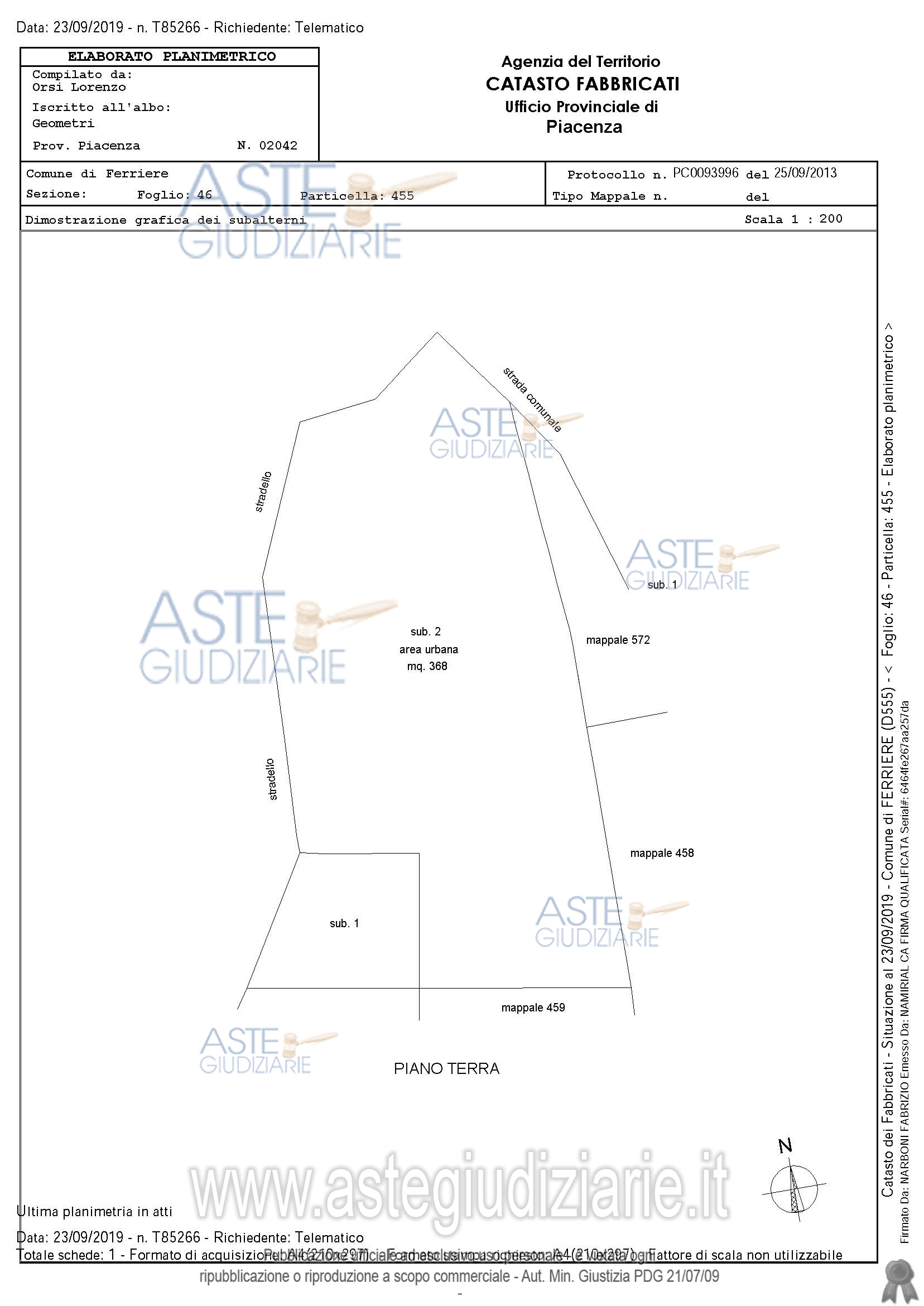 Planimetria del bene