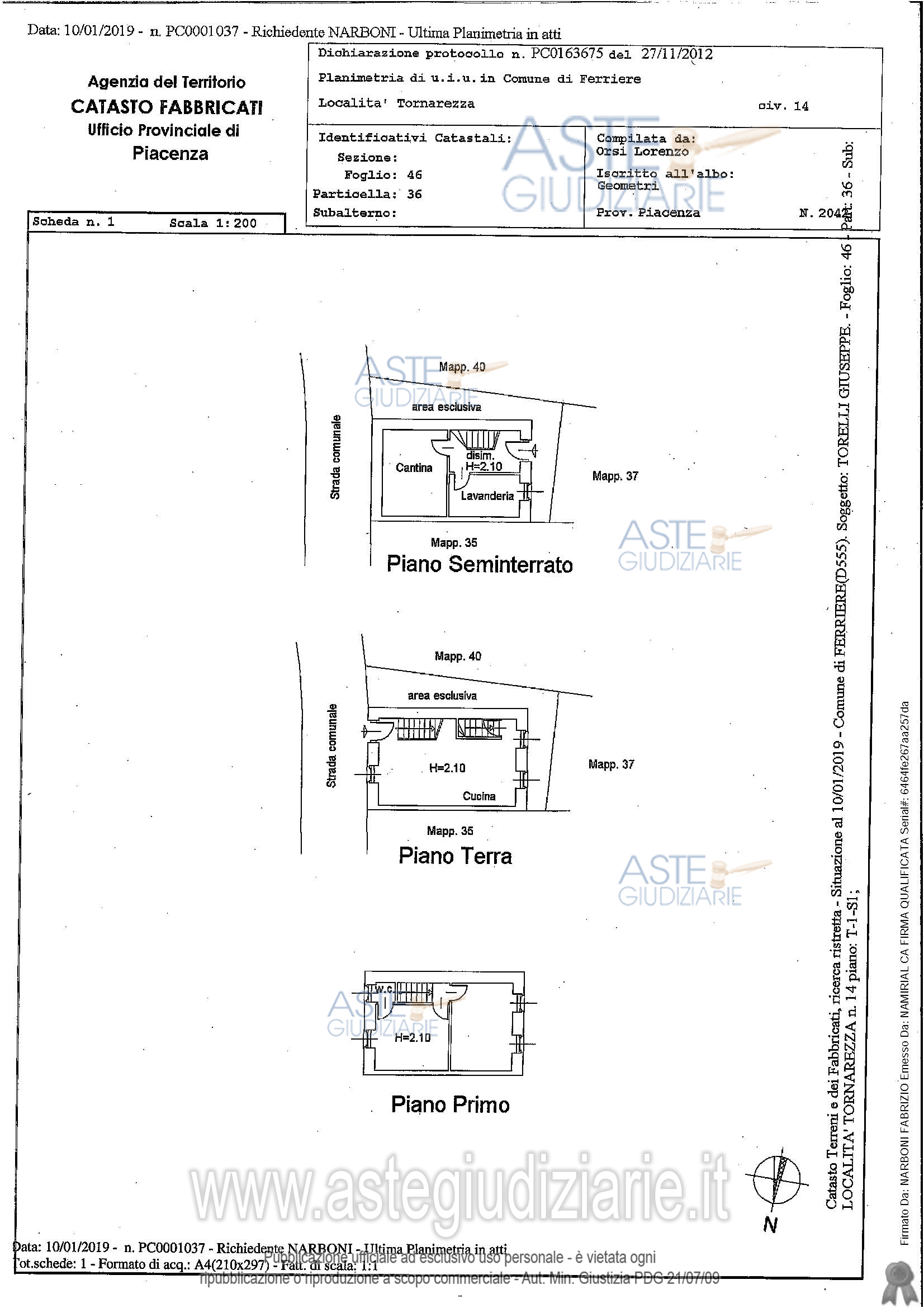 Planimetria del bene