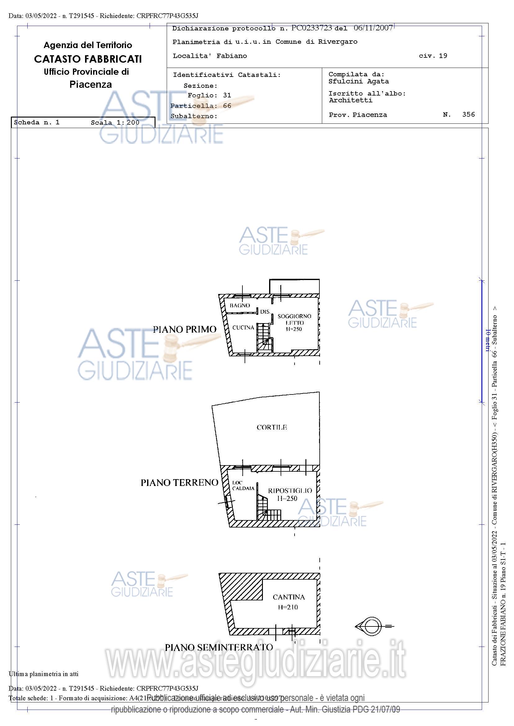 Planimetria del bene