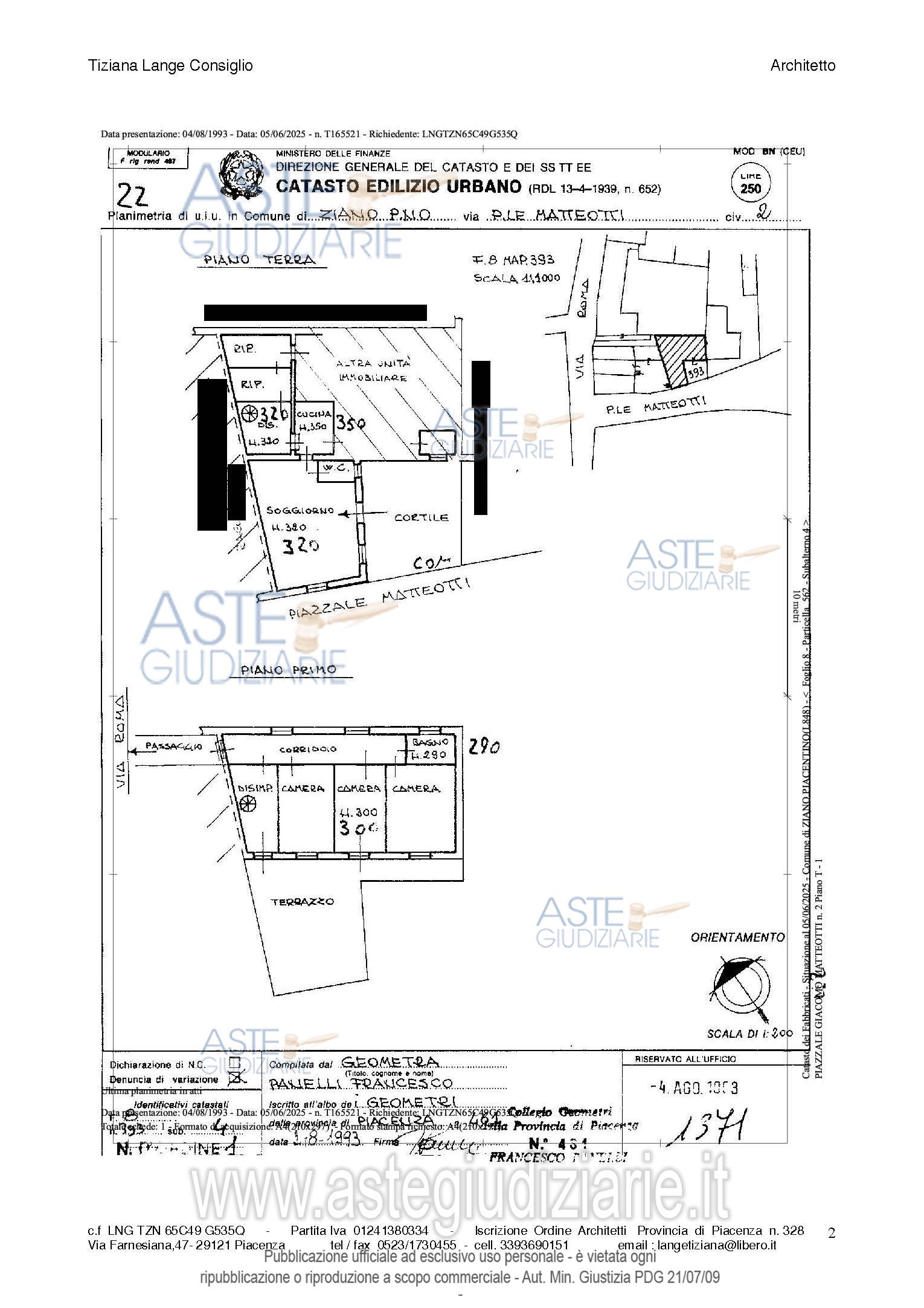 Planimetria del bene