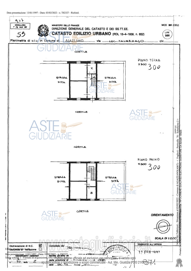 Planimetria del bene