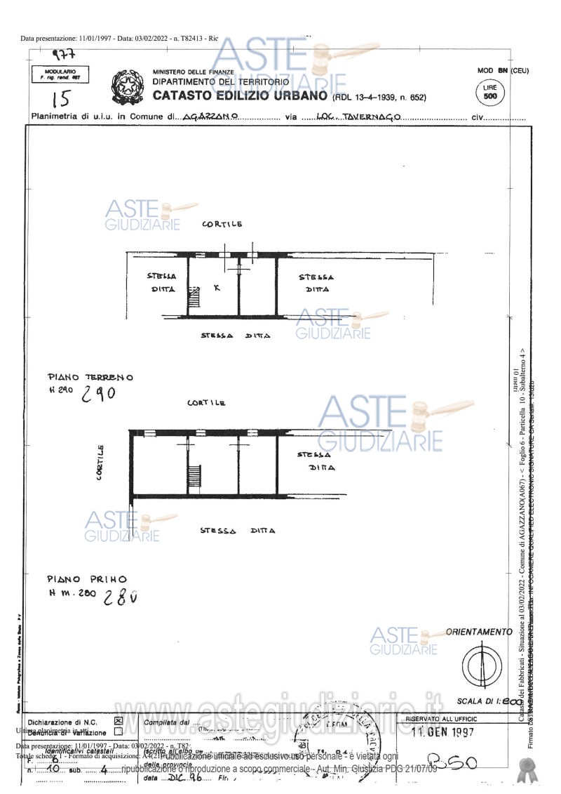 Planimetria del bene