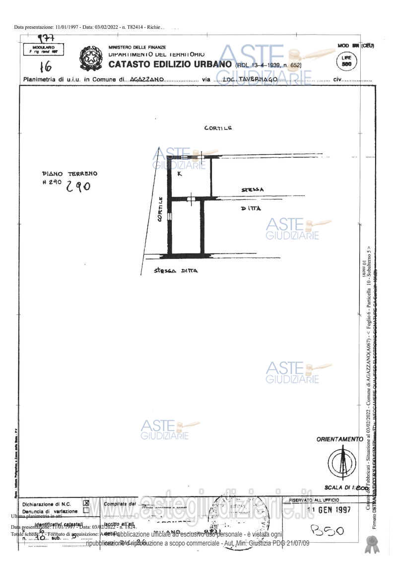 Planimetria del bene