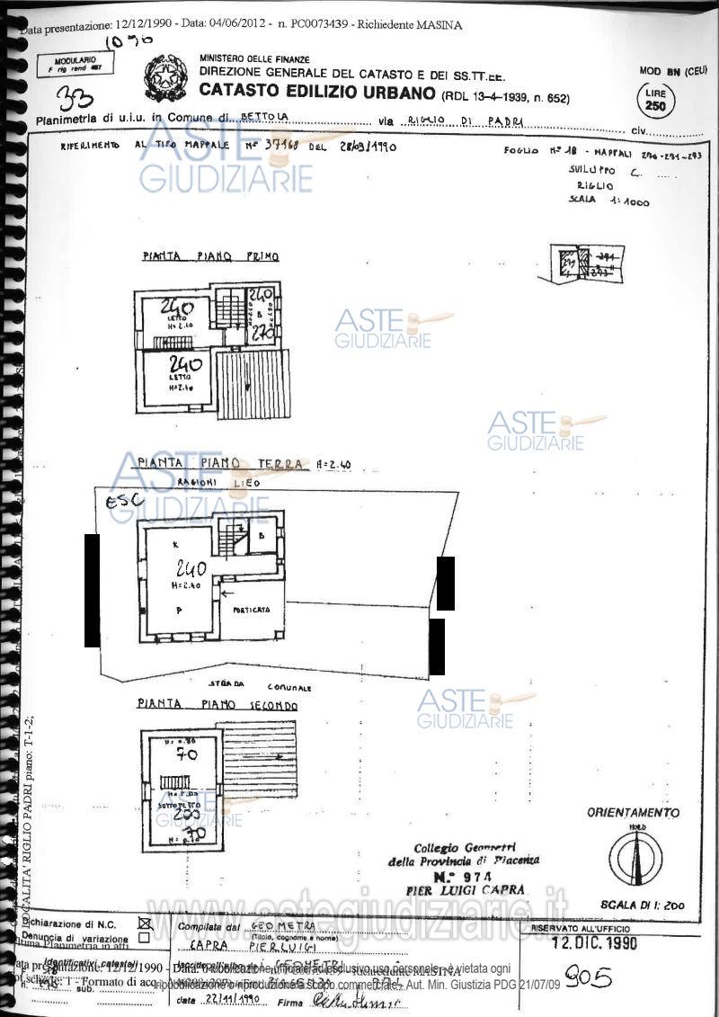 Planimetria del bene