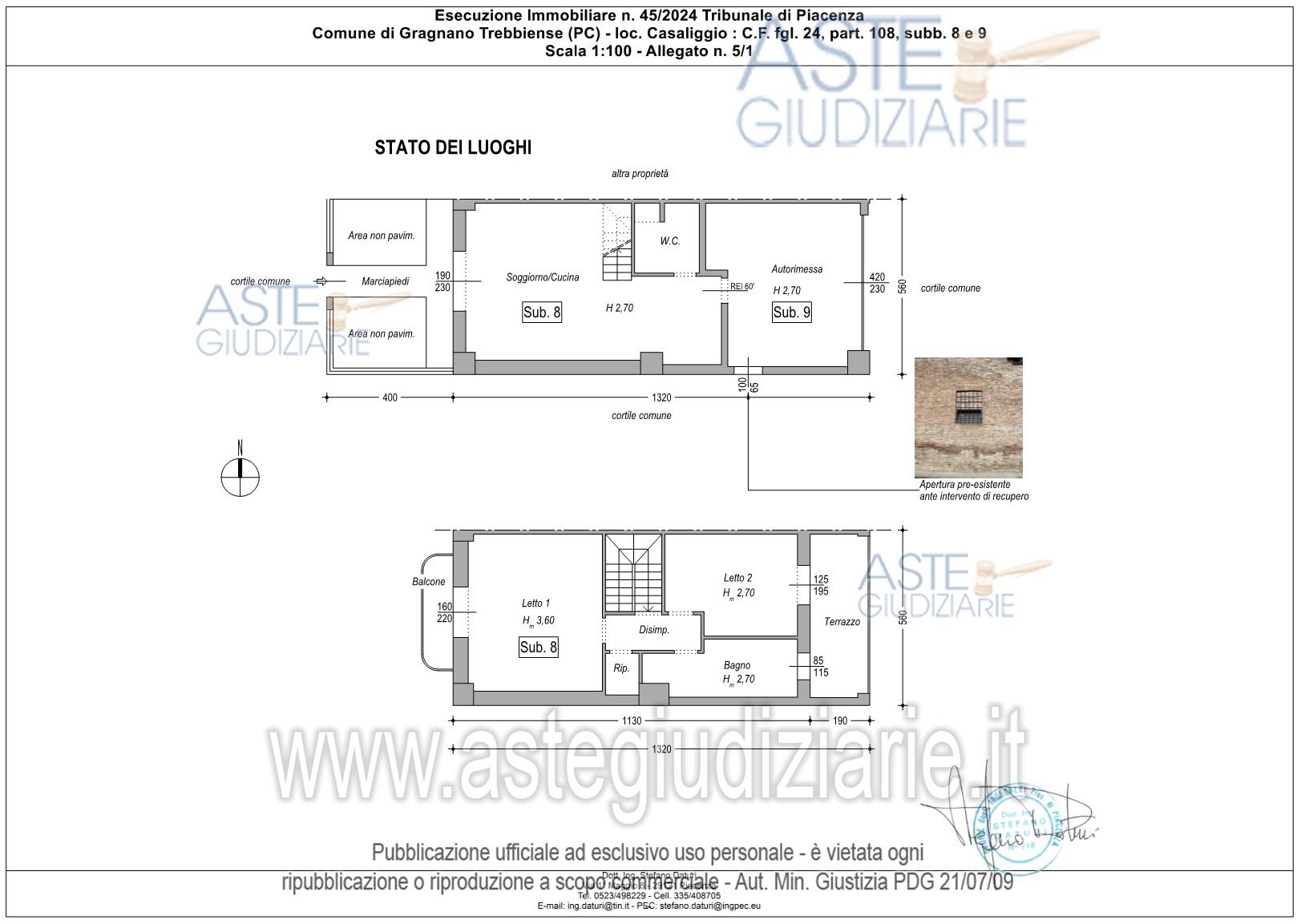 Planimetria del bene