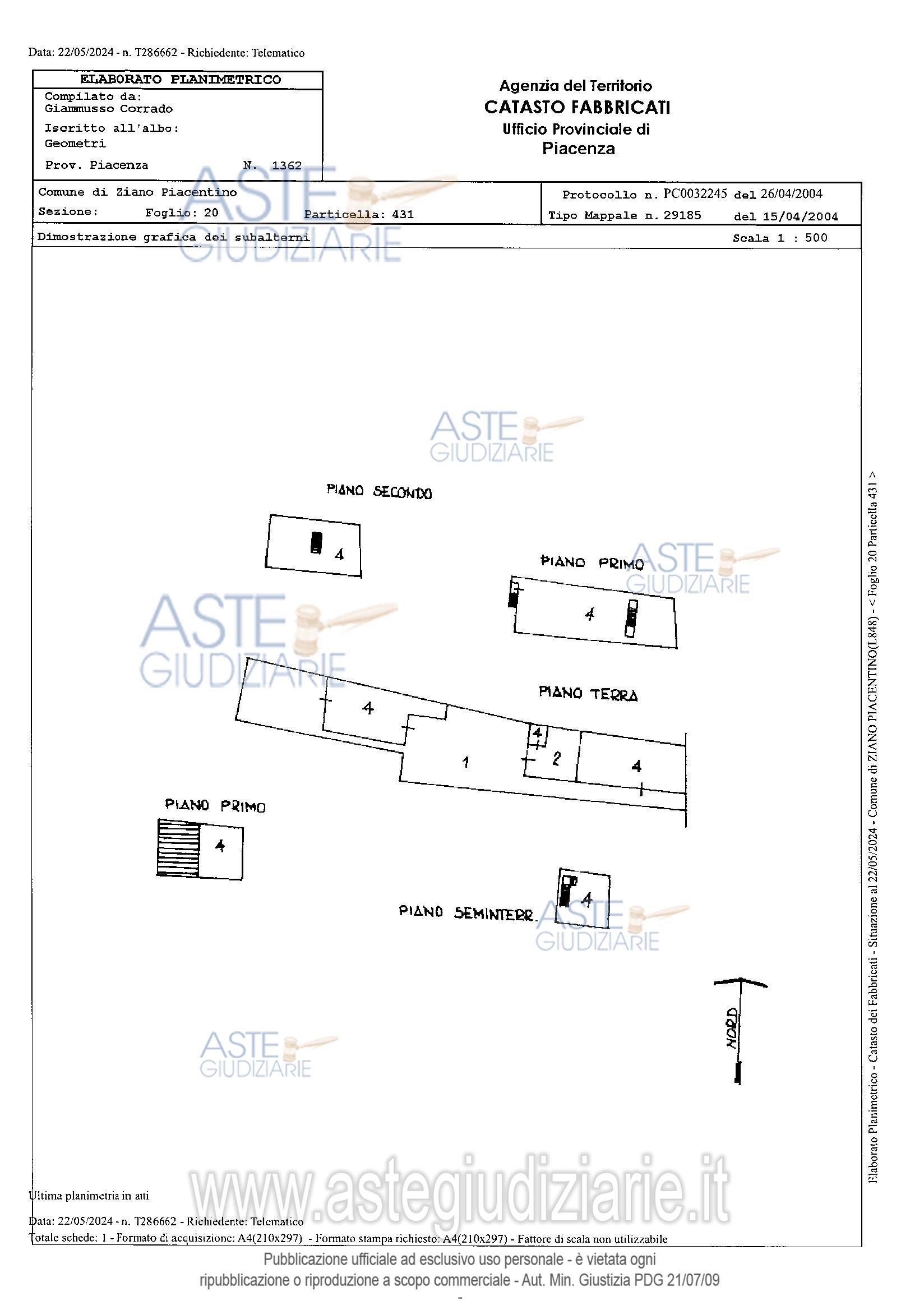 Planimetria del bene