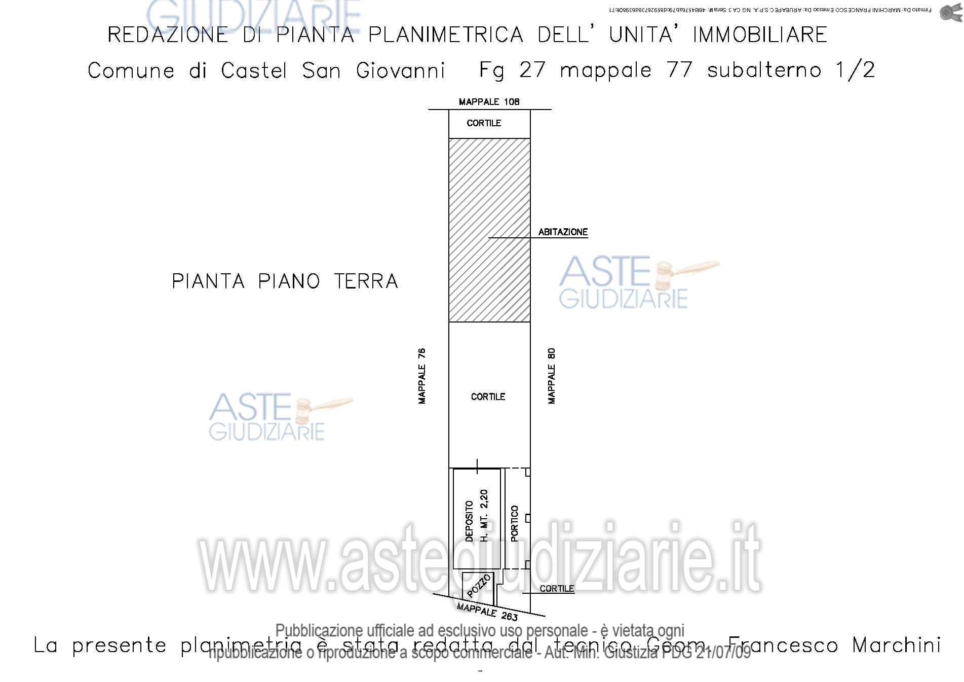Planimetria del bene