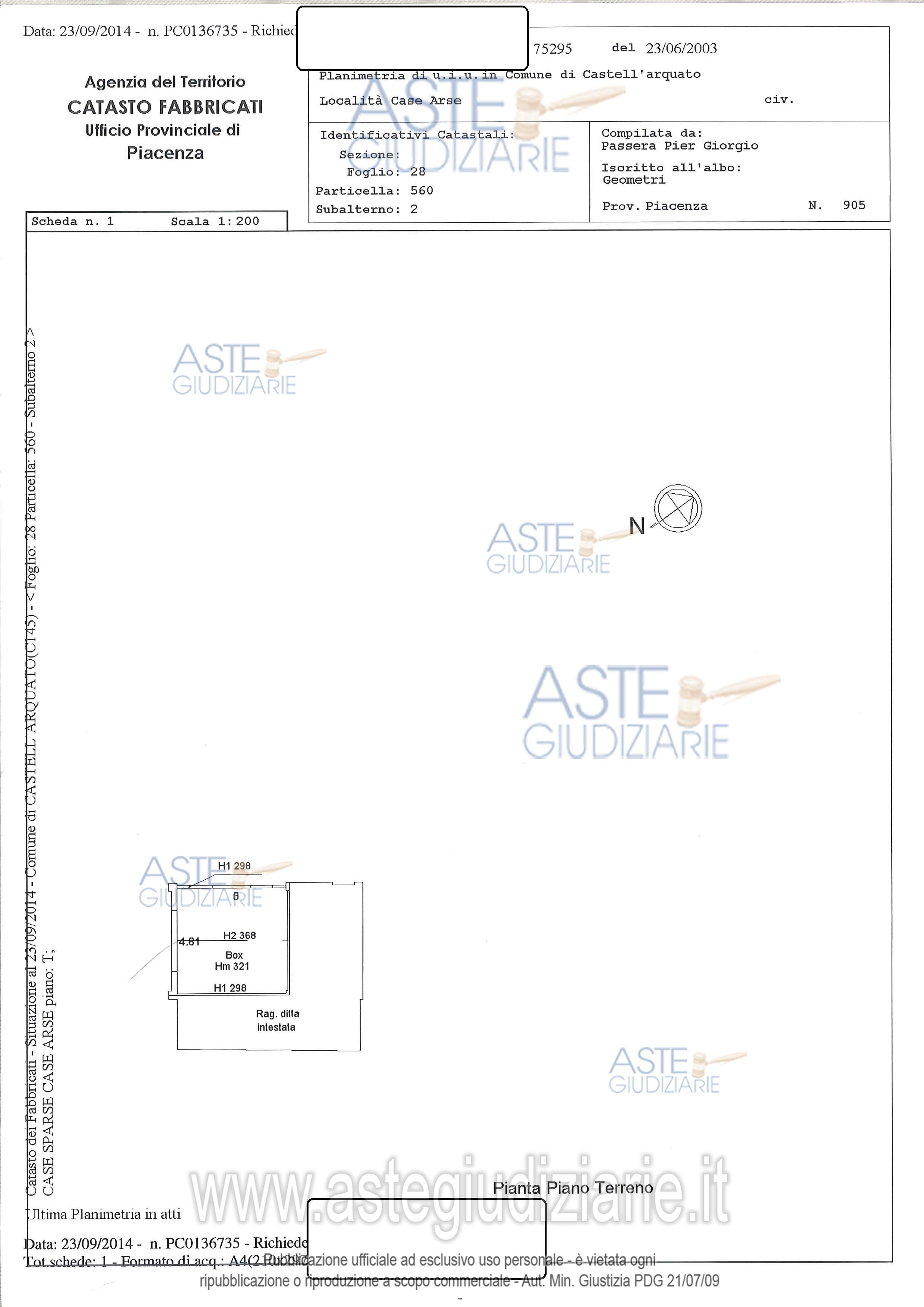 Planimetria del bene