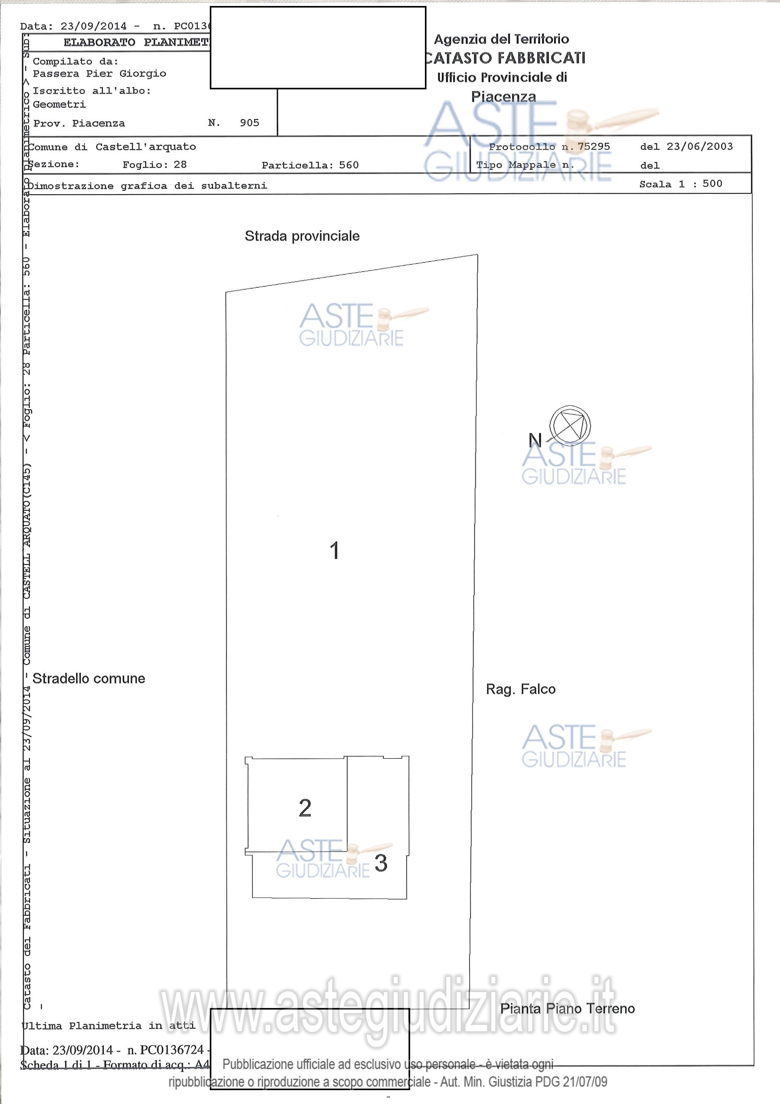 Planimetria del bene