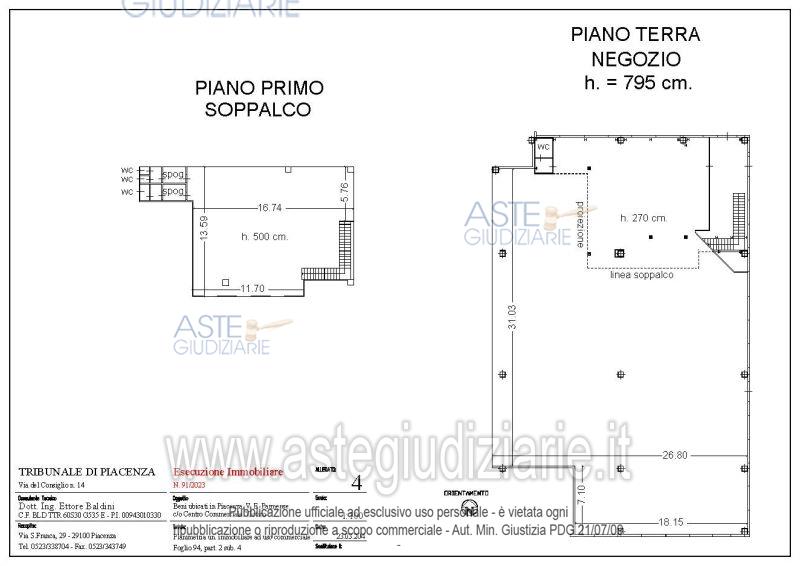Planimetria del bene