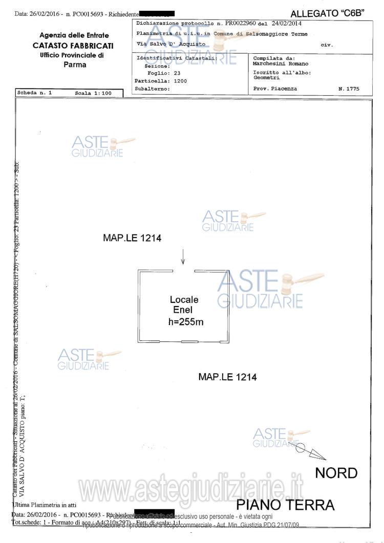 Planimetria del bene