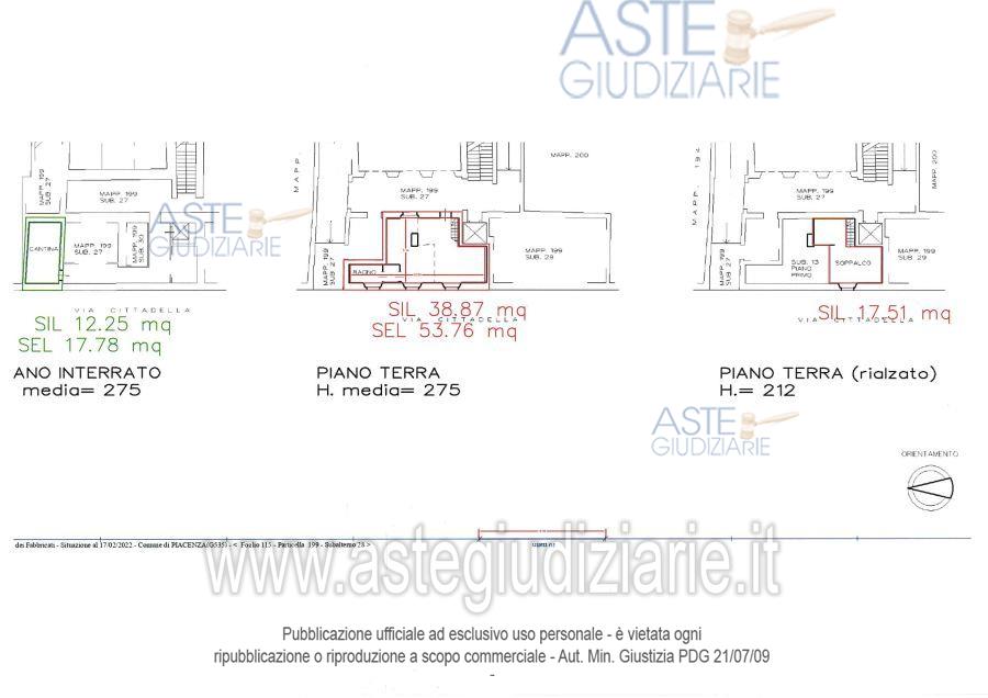 Planimetria del bene