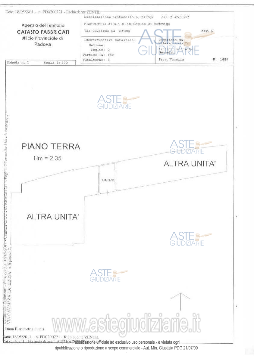 Planimetria del bene