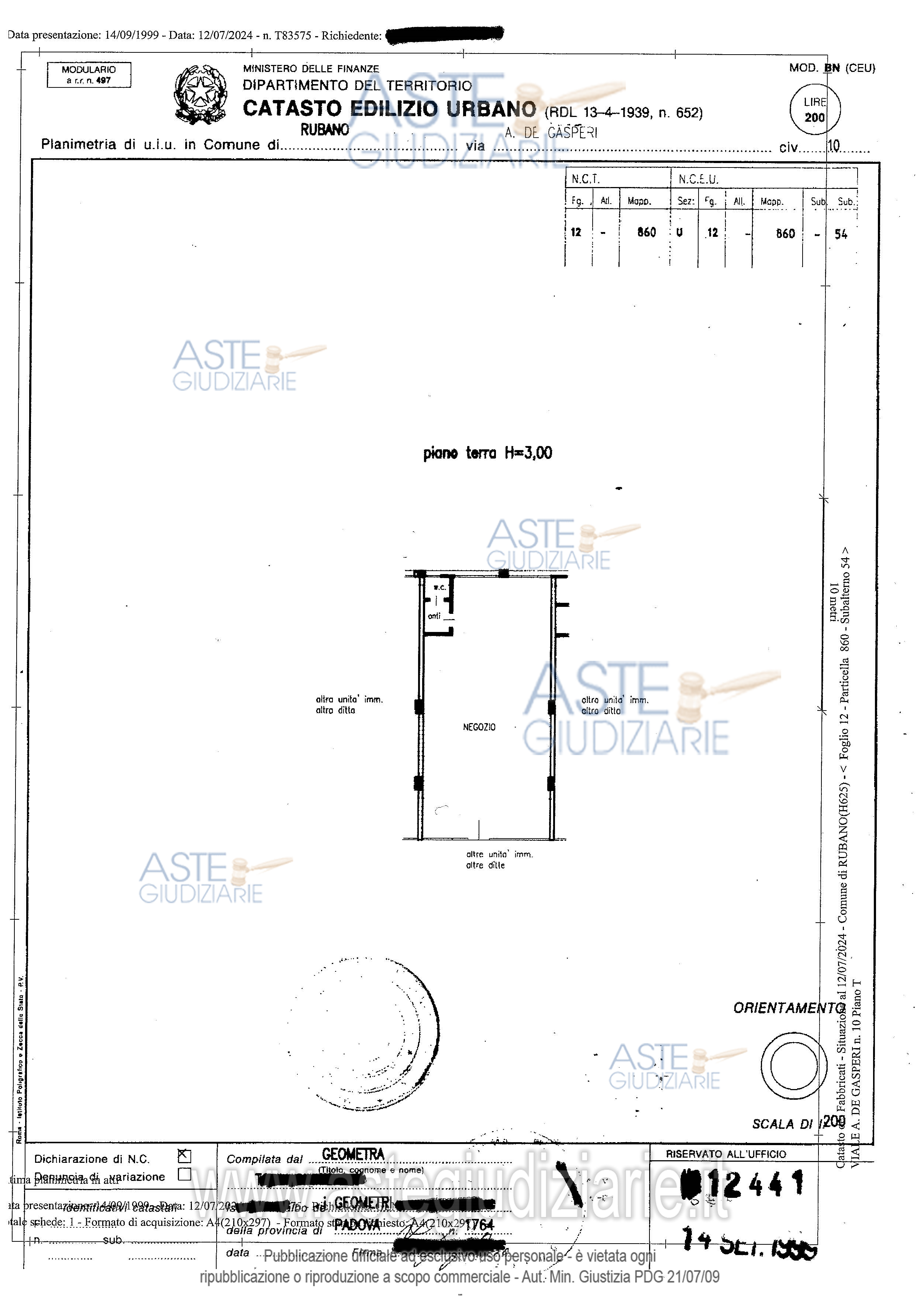 Planimetria del bene