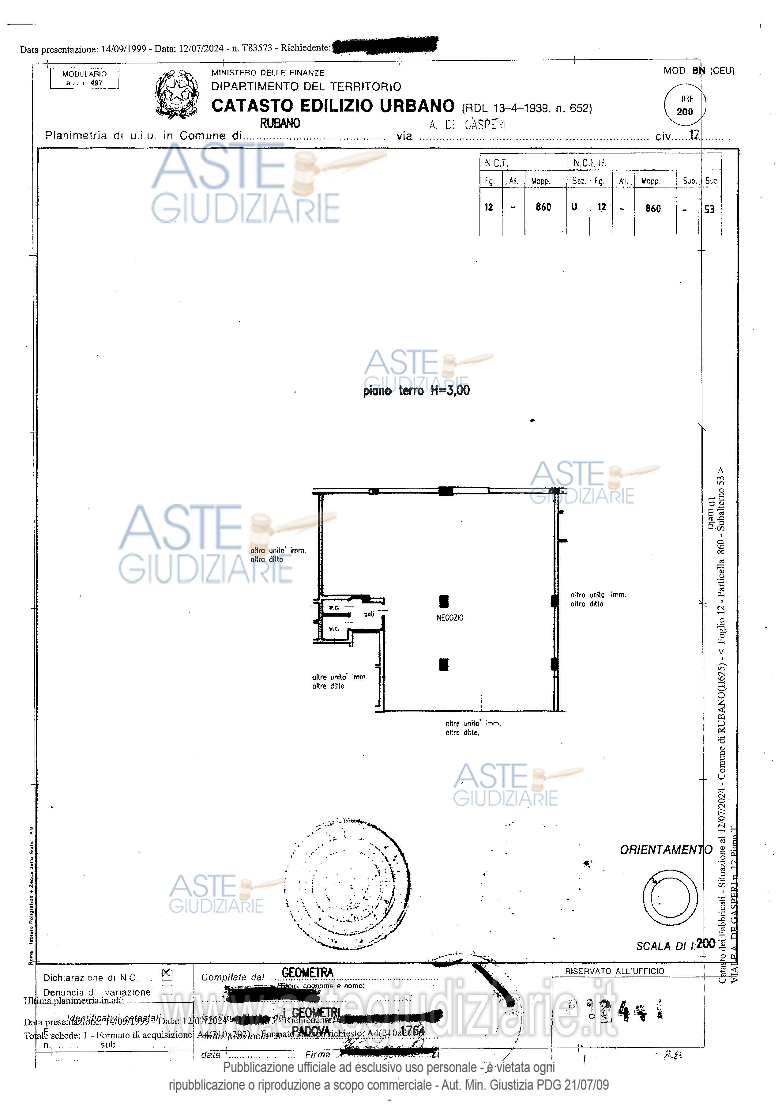 Planimetria del bene