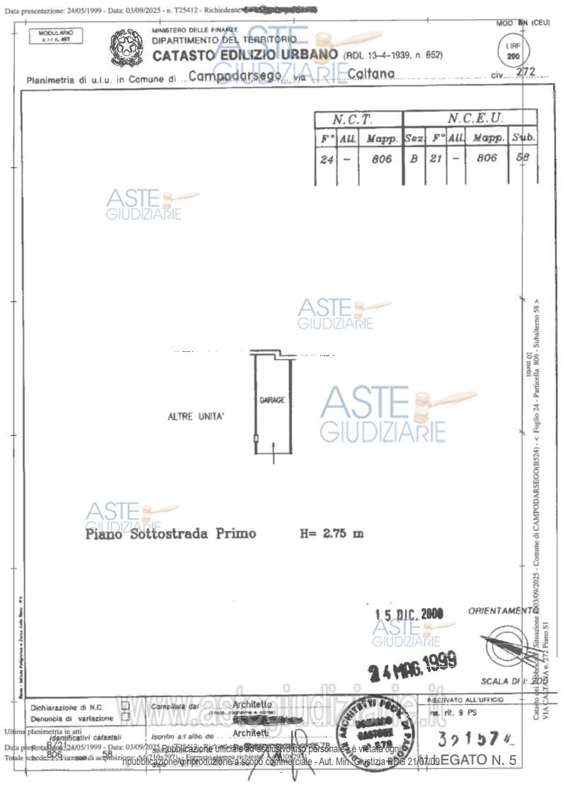 Planimetria del bene
