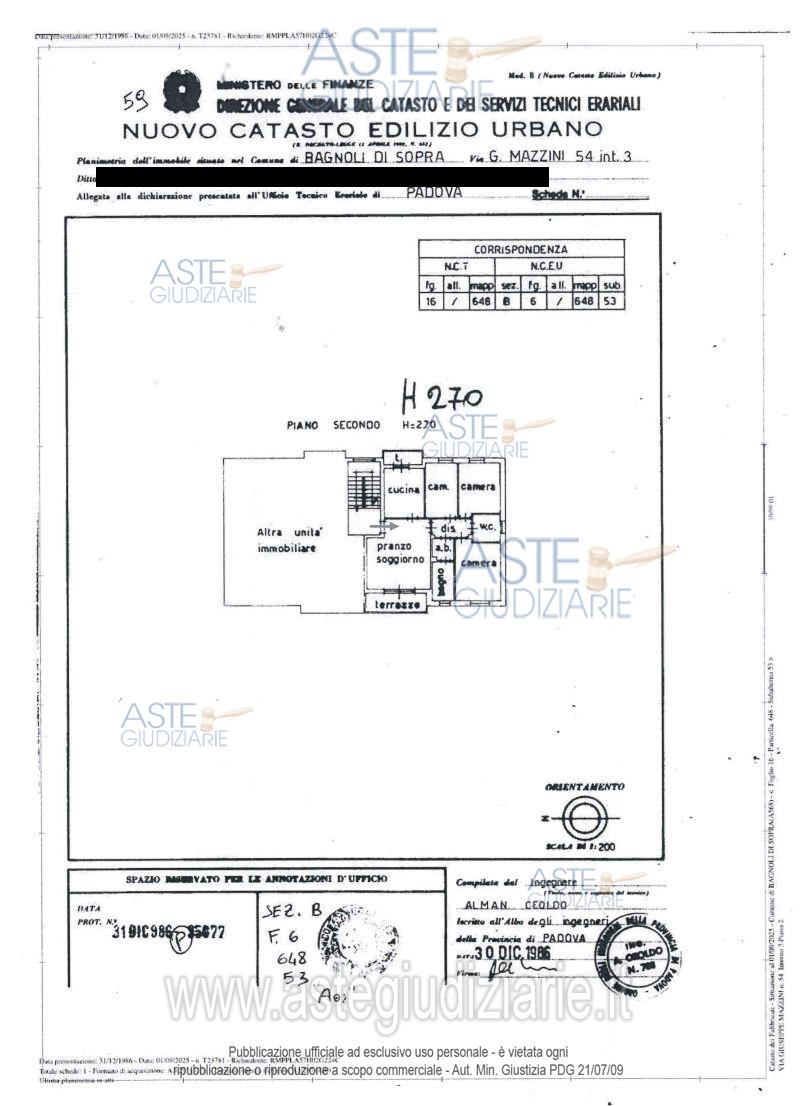 Planimetria del bene