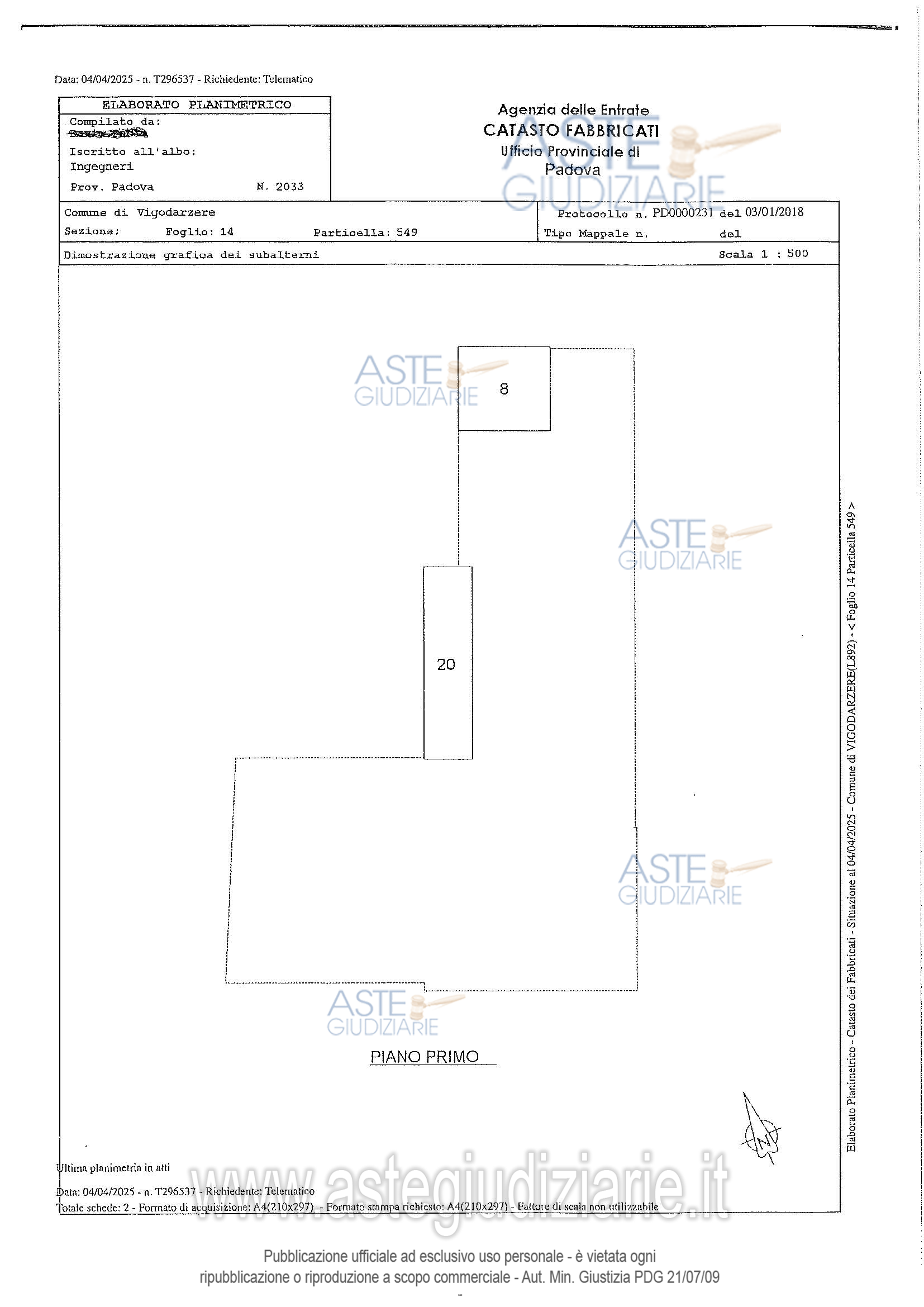 Planimetria del bene