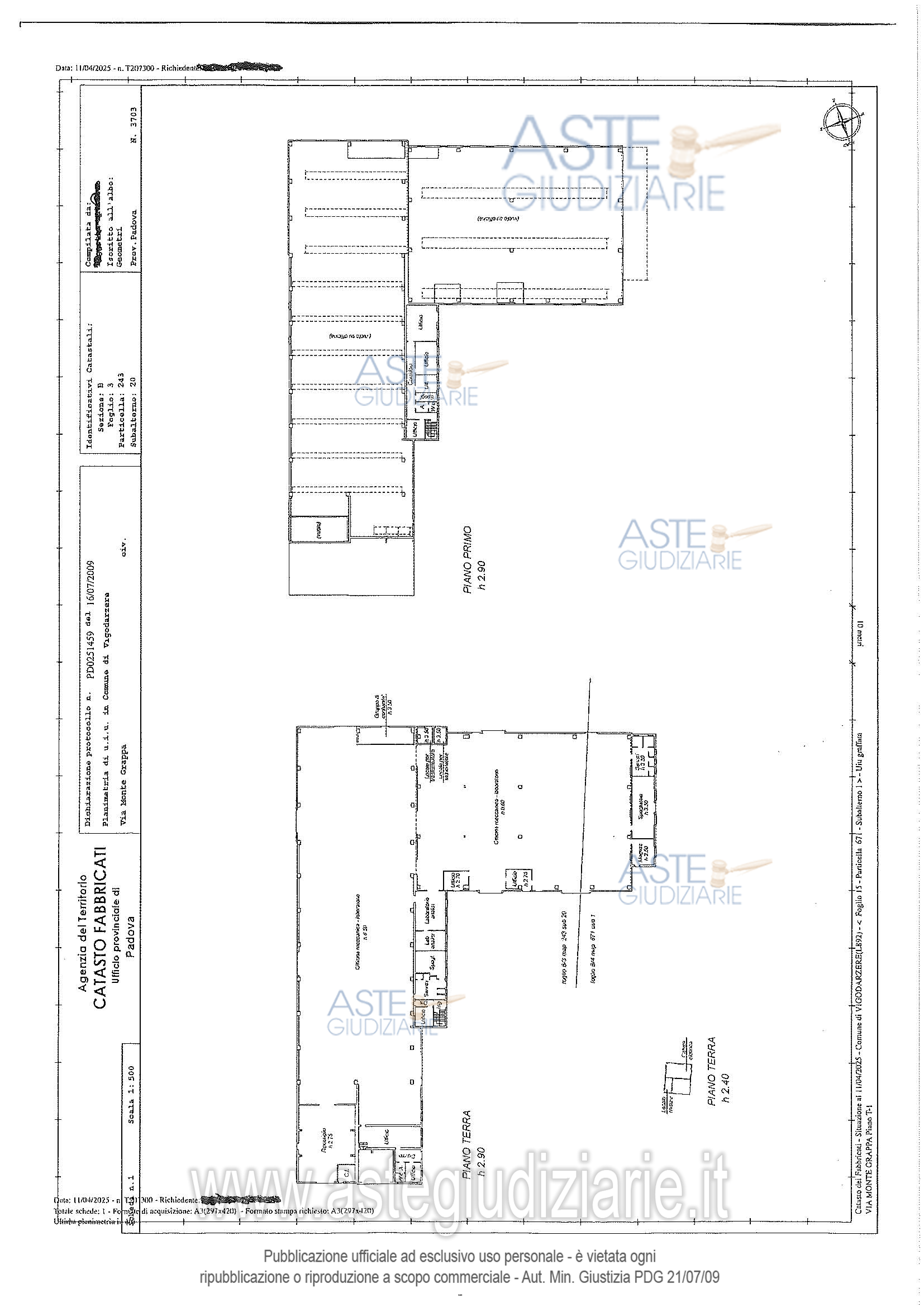 Planimetria del bene