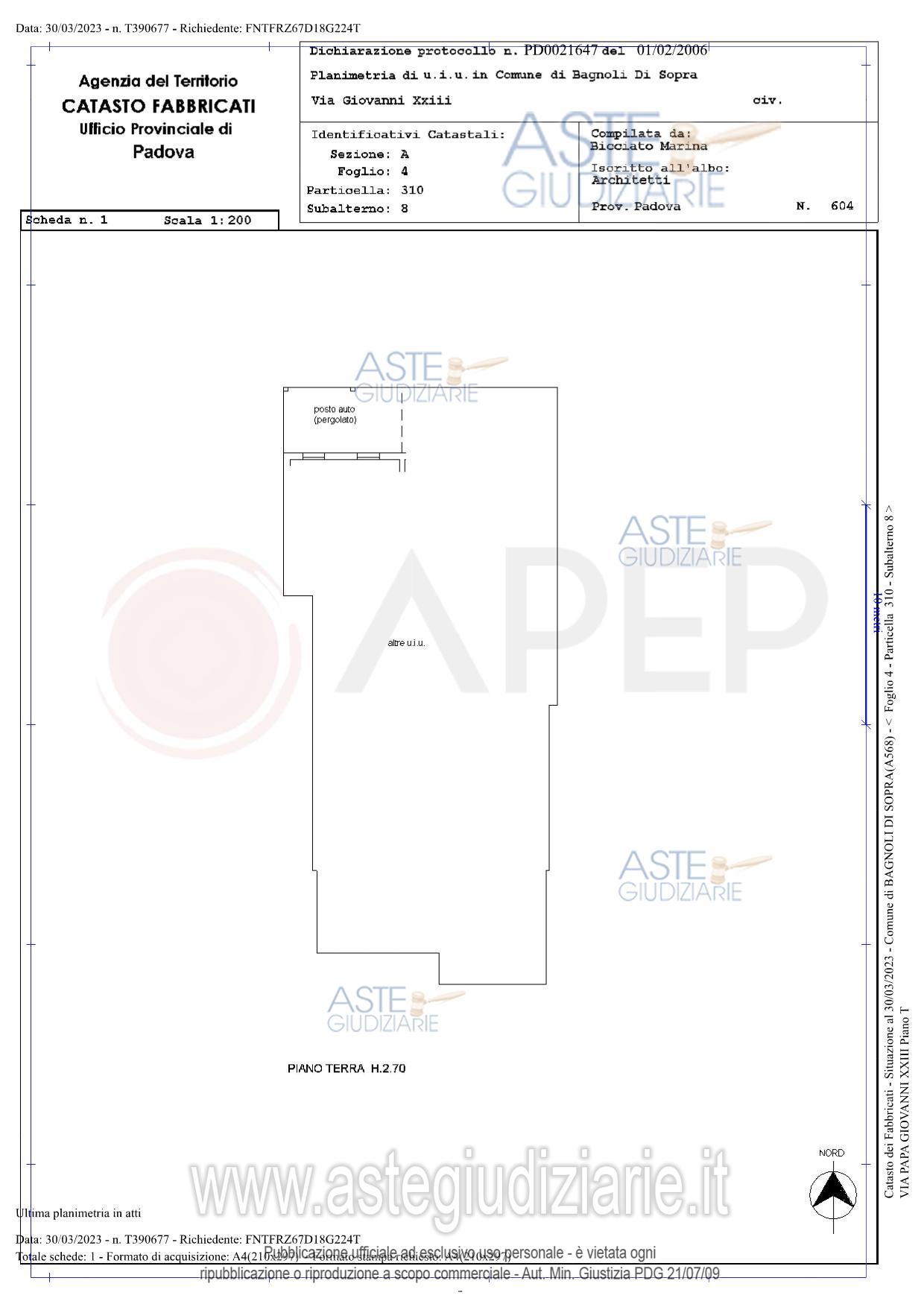 Planimetria del bene
