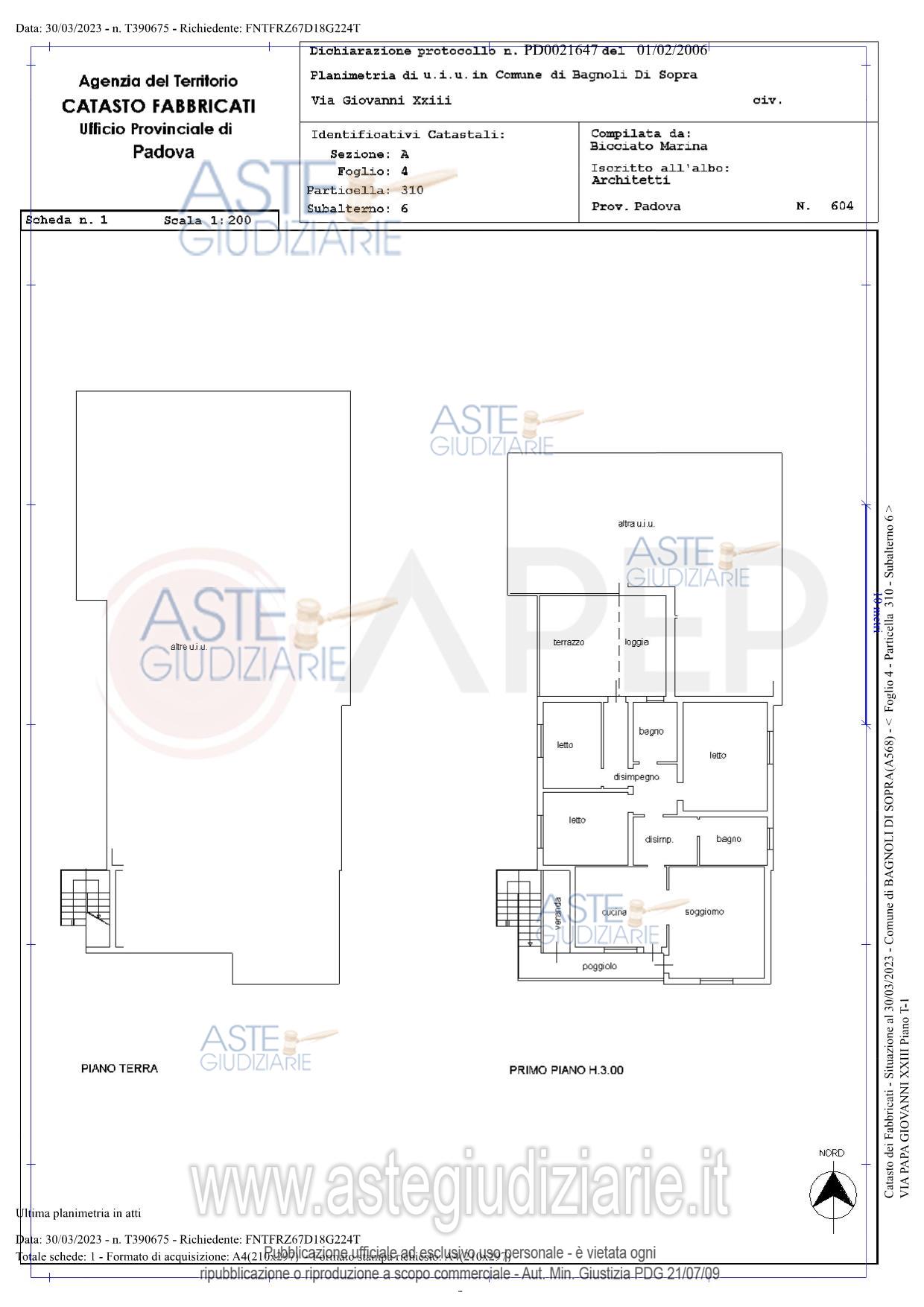 Planimetria del bene